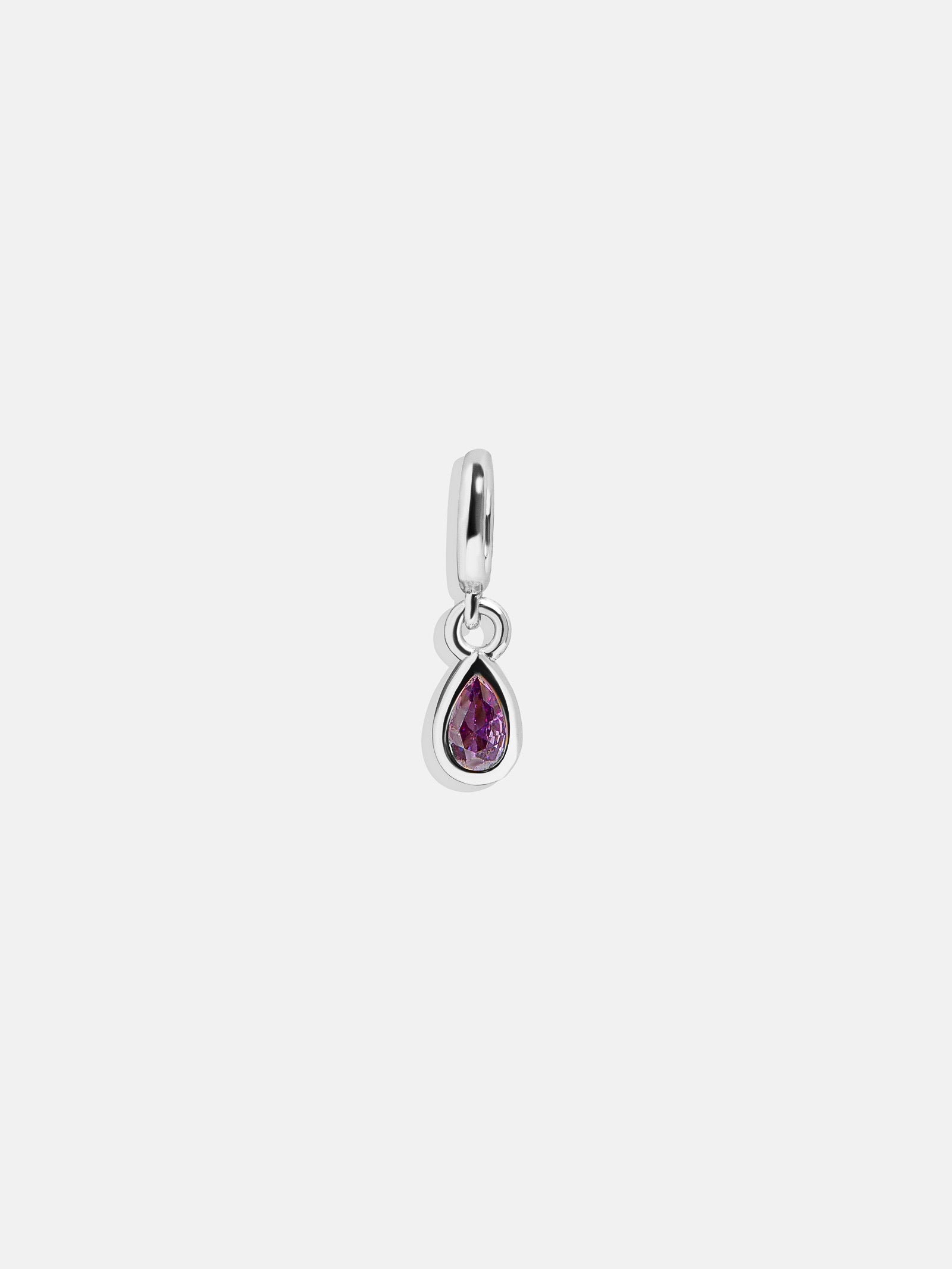 Silver Birthstone Cluster Charm - Amethyst