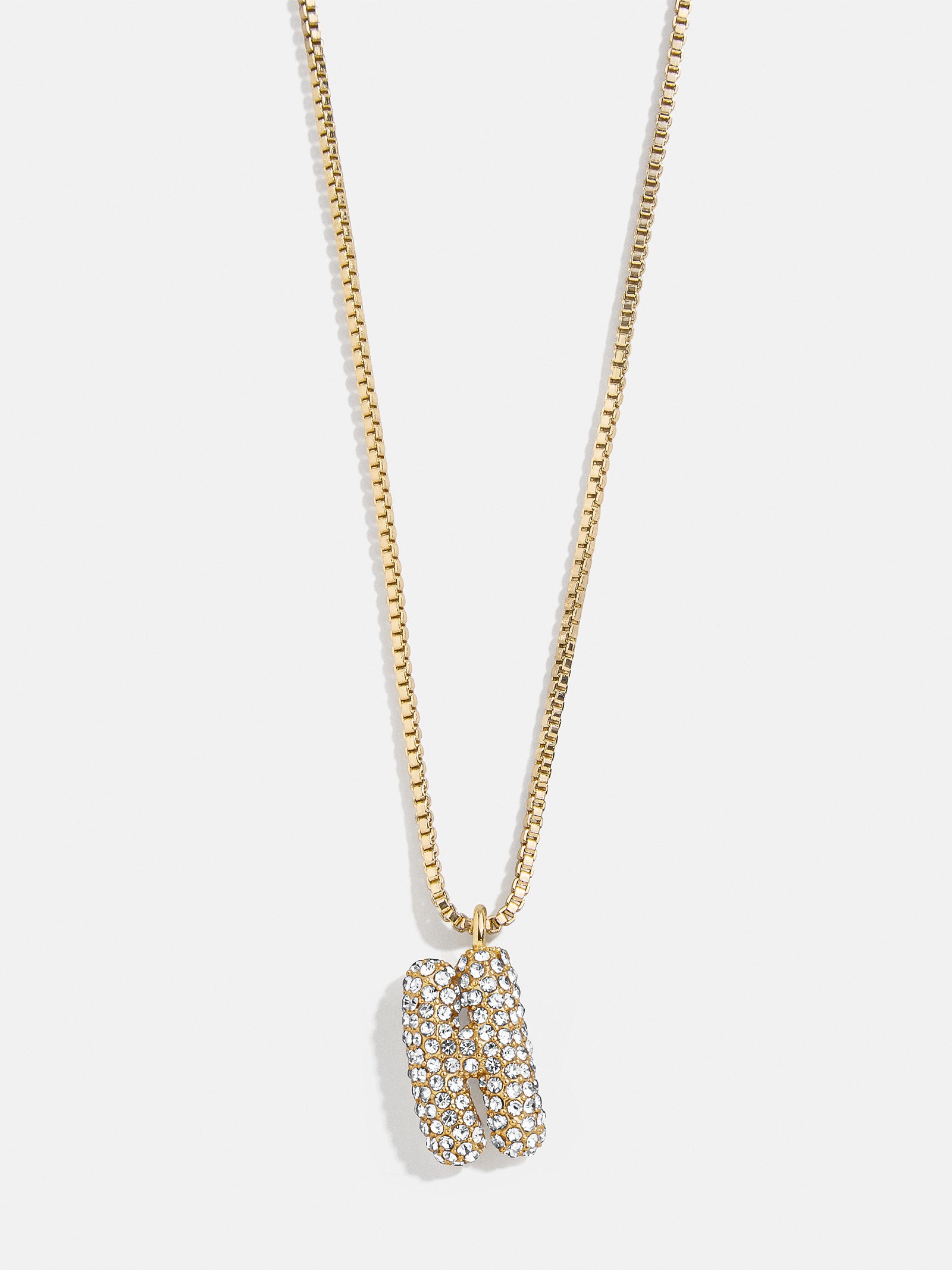 Gwen Mini Bubble Initial Necklace - Gold/Pavé