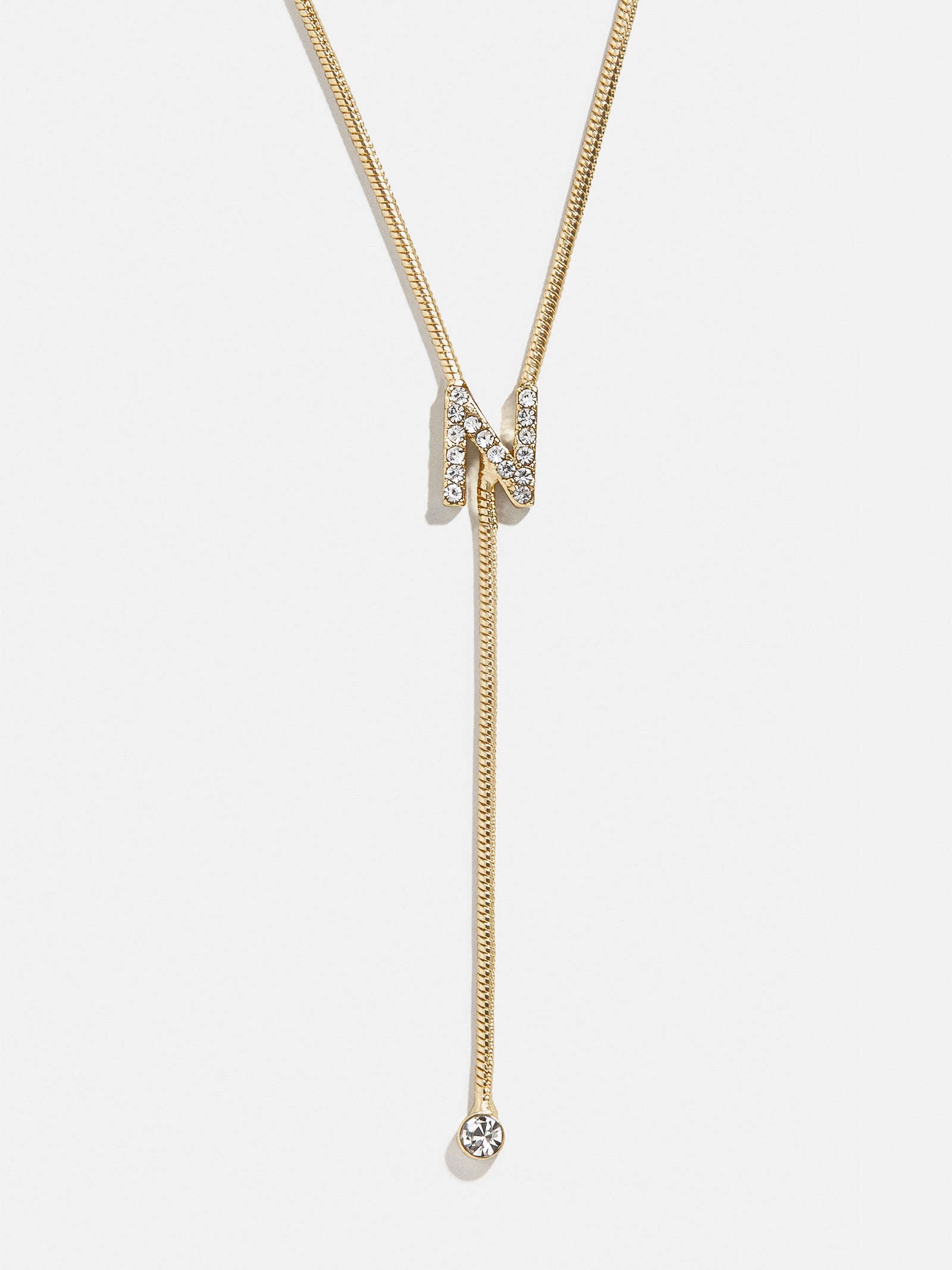 Pavé Initial Y-Chain Necklace - Gold/Pavé