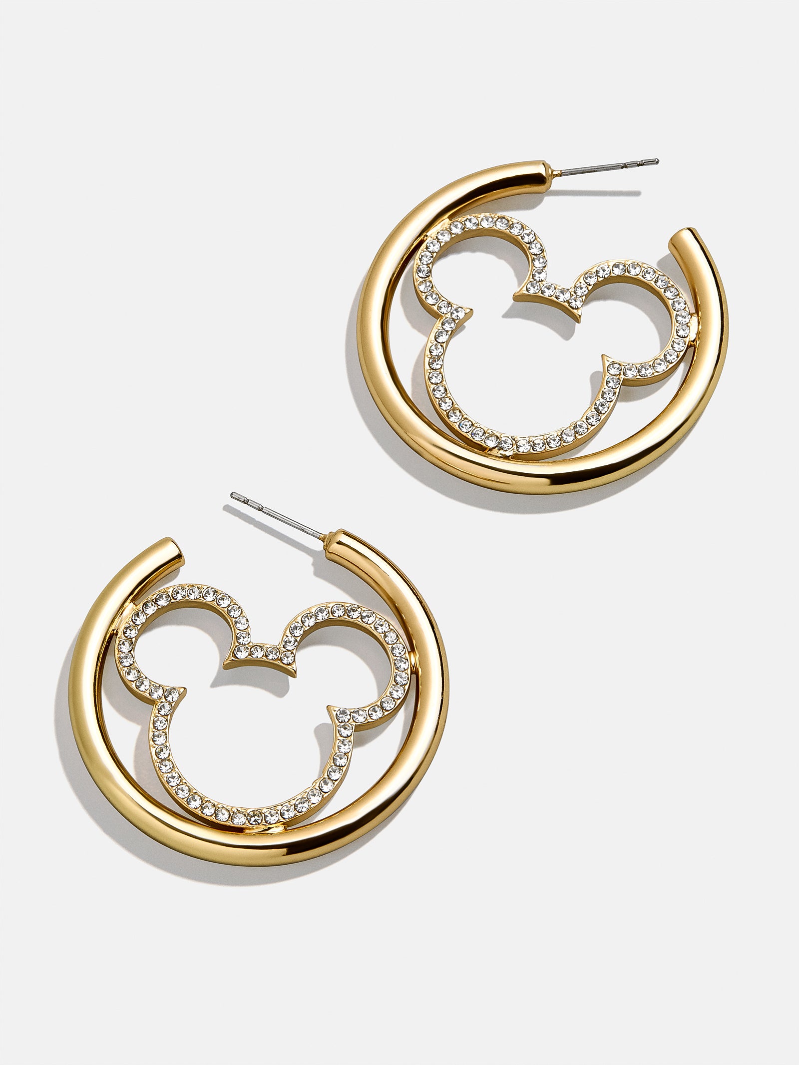 Mickey Mouse Disney Pavé Hoop Earrings - Gold/Pavé