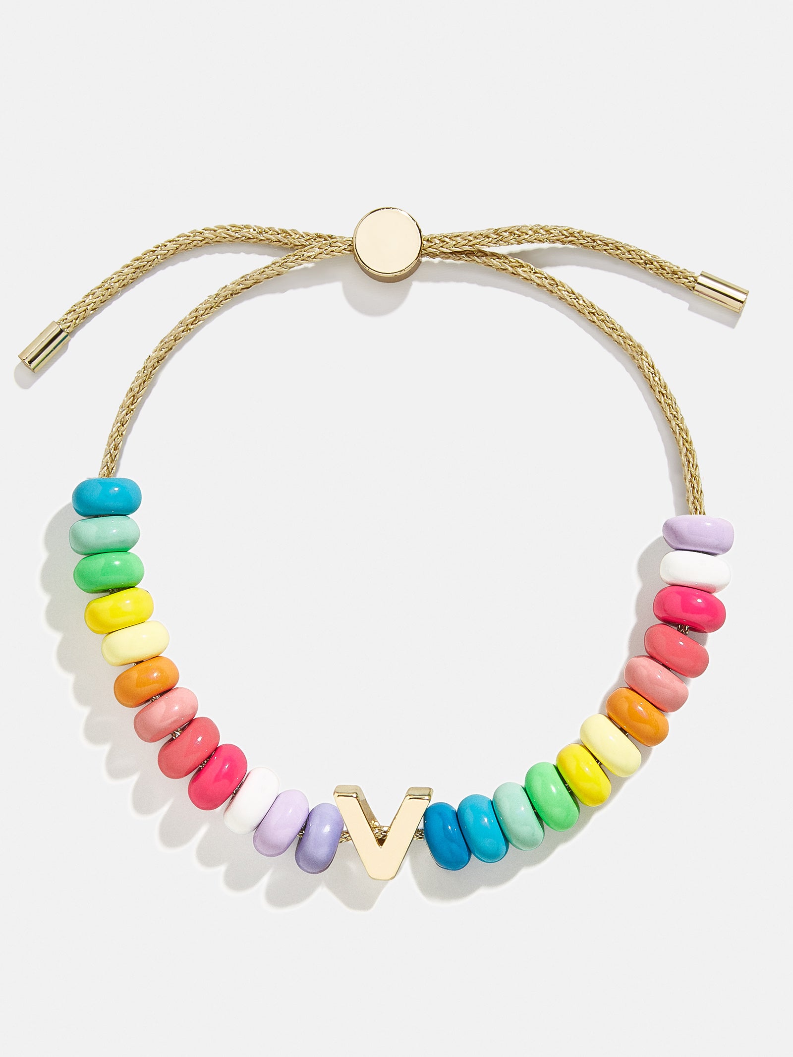 Initial Beaded Slider Bracelet - Multi