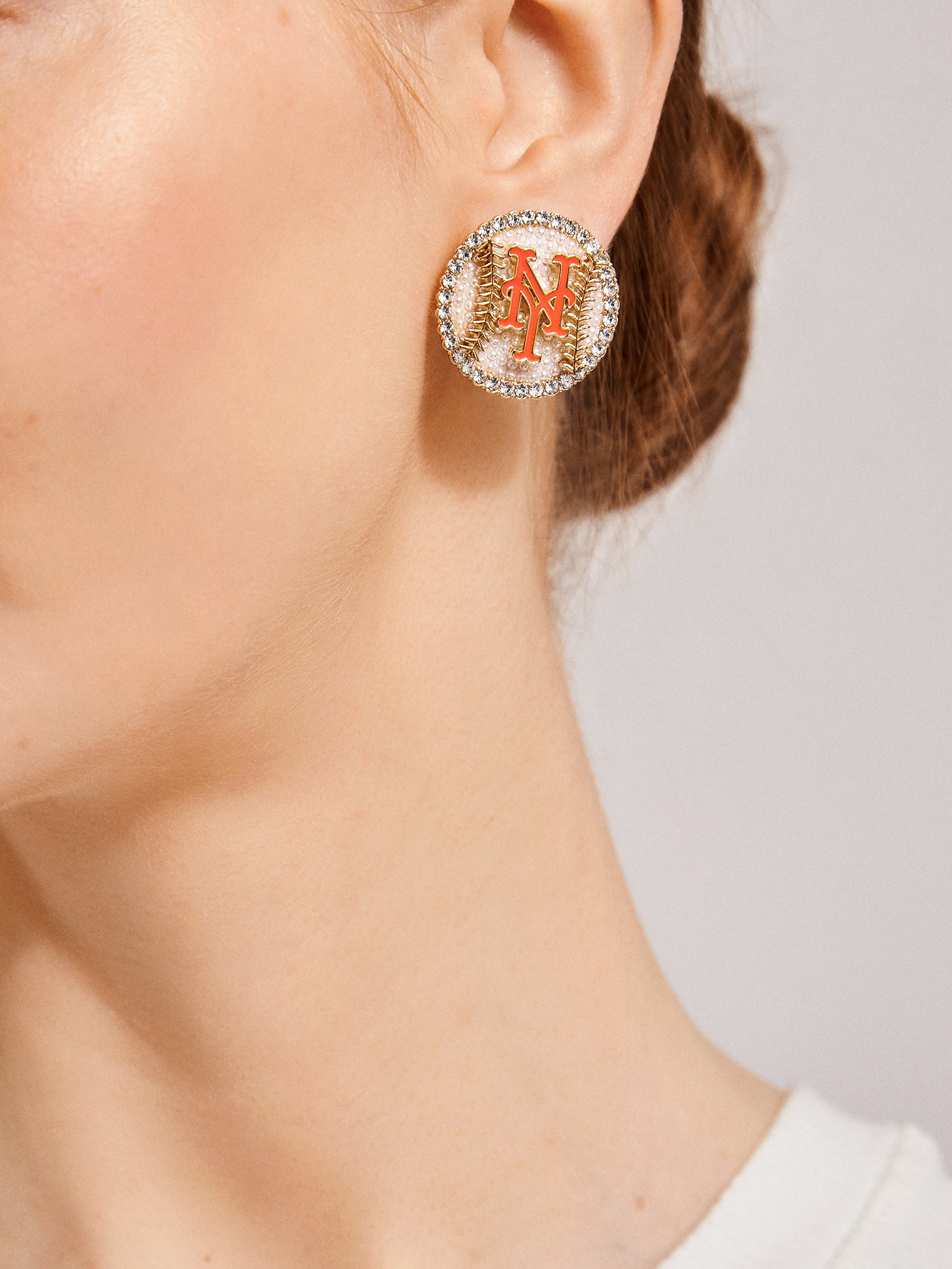 MLB Statement Stud Earrings - New York Mets