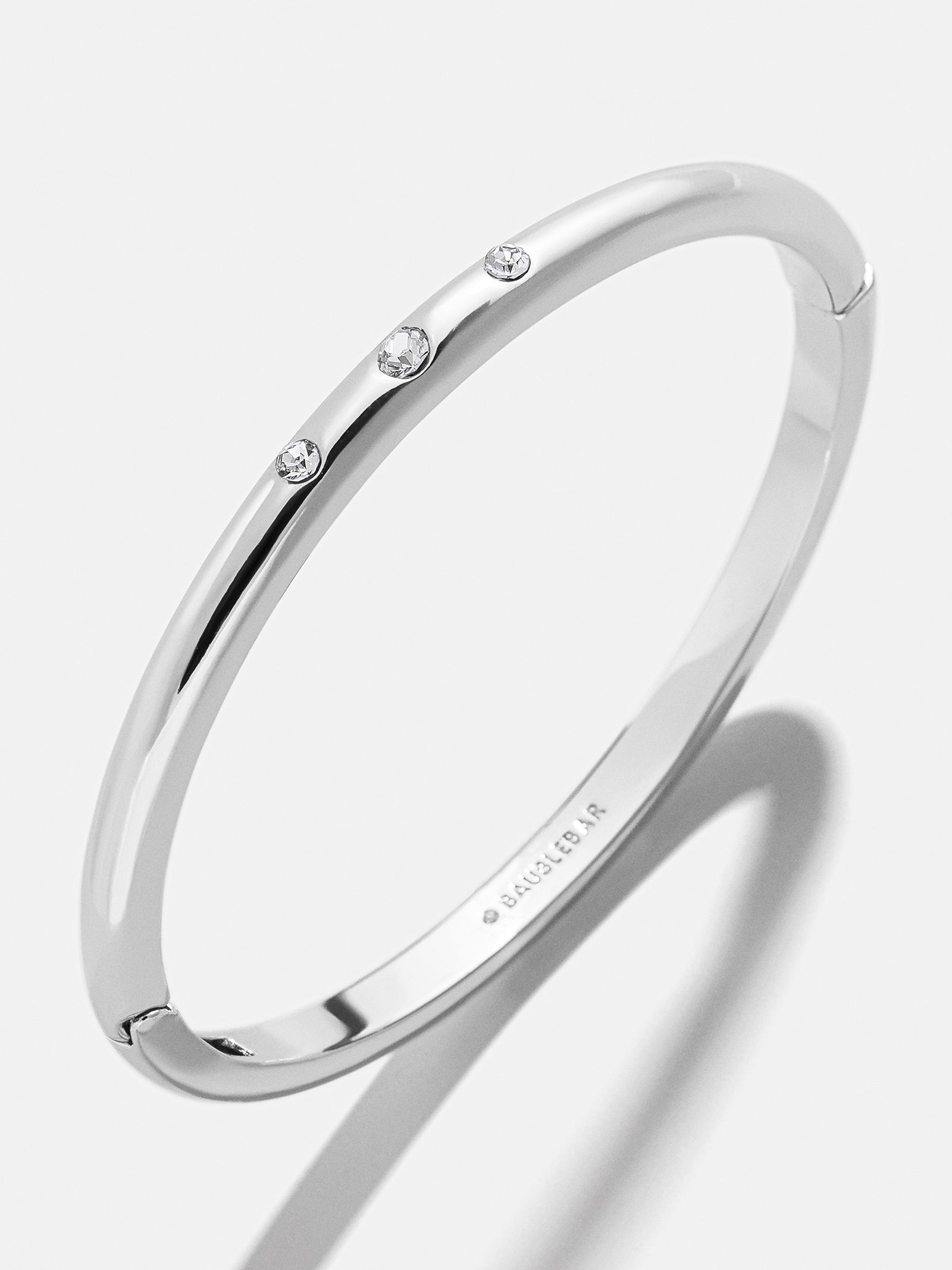 Destiny Hinge Bangle - Silver Bezels Bangle