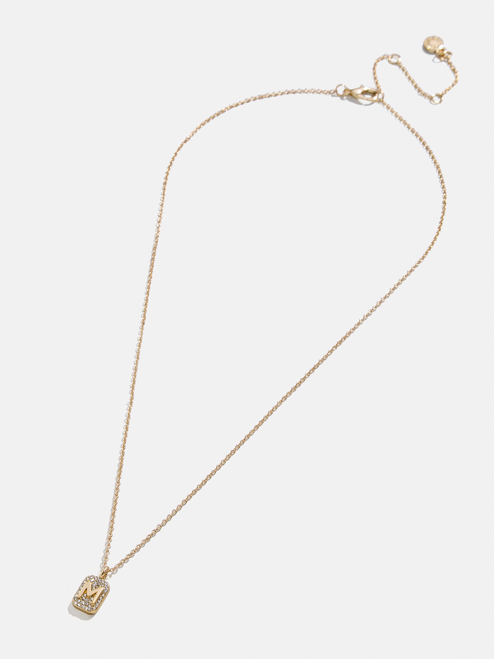 Tina Block Initial Necklace - Gold/Pavé