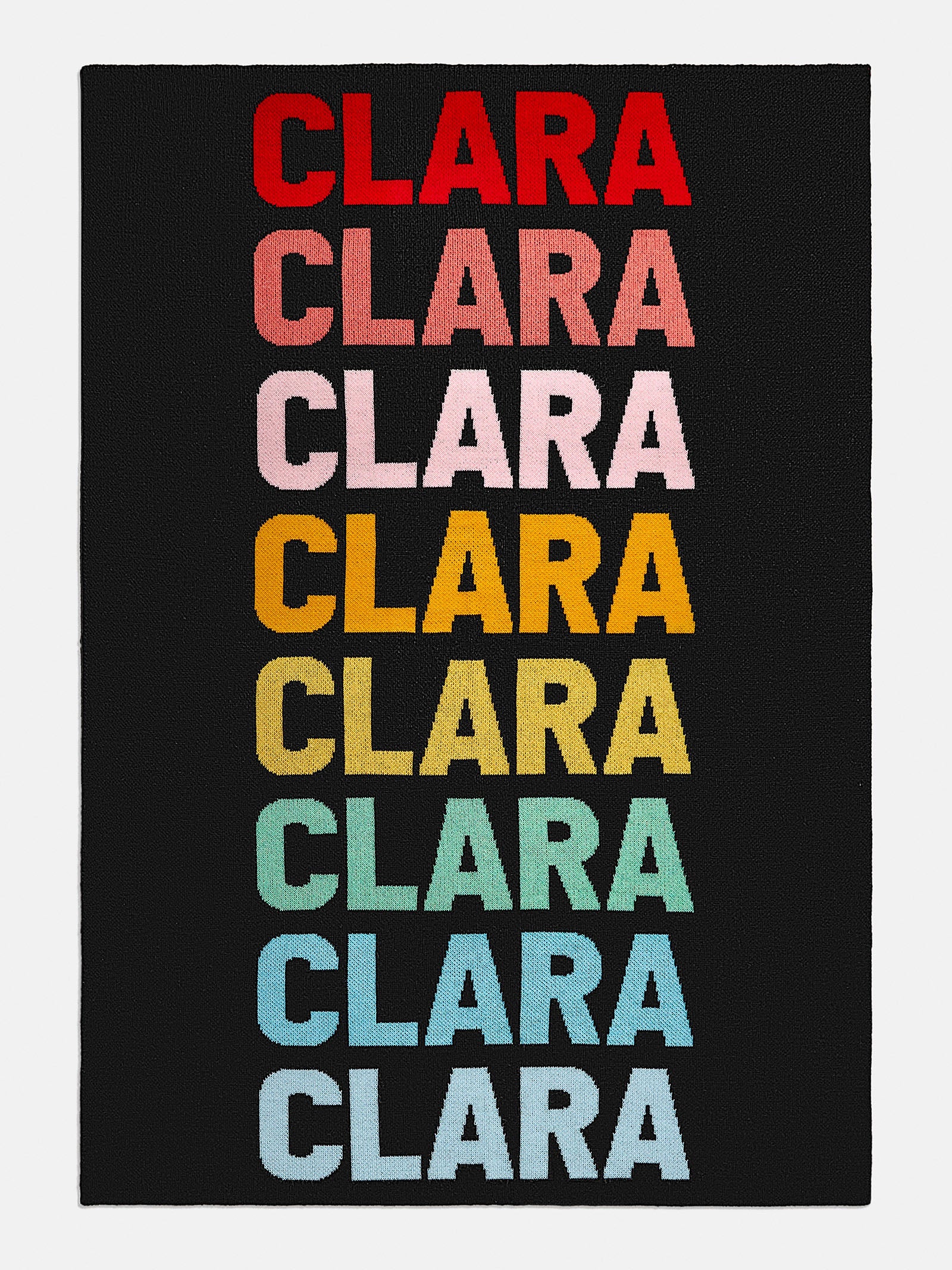 Ombre Name Custom Blanket - Black/Multi