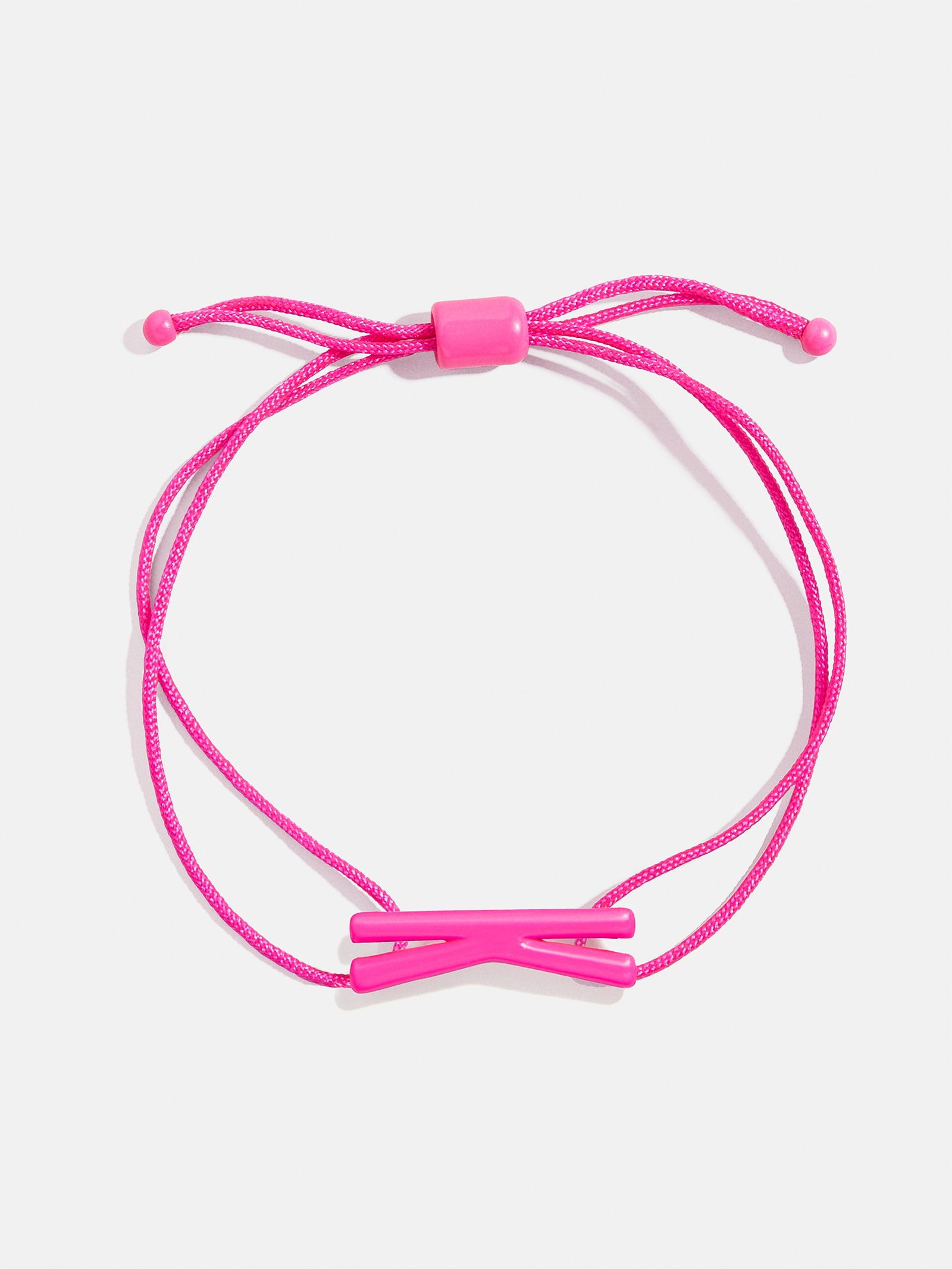 East West Initial Cord Bracelet - Hot Pink