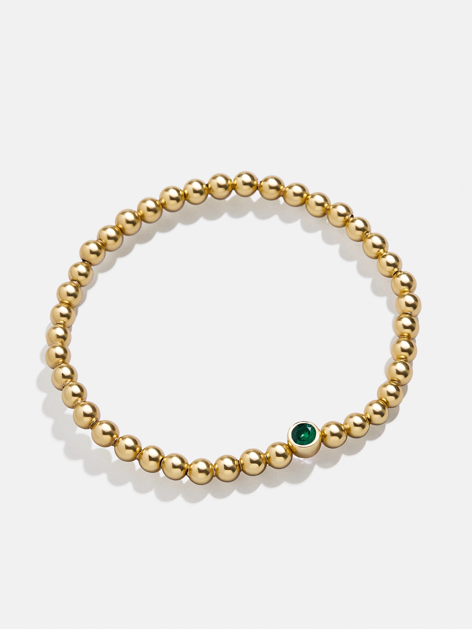 18K Gold Birthstone Pisa Bracelet - Emerald