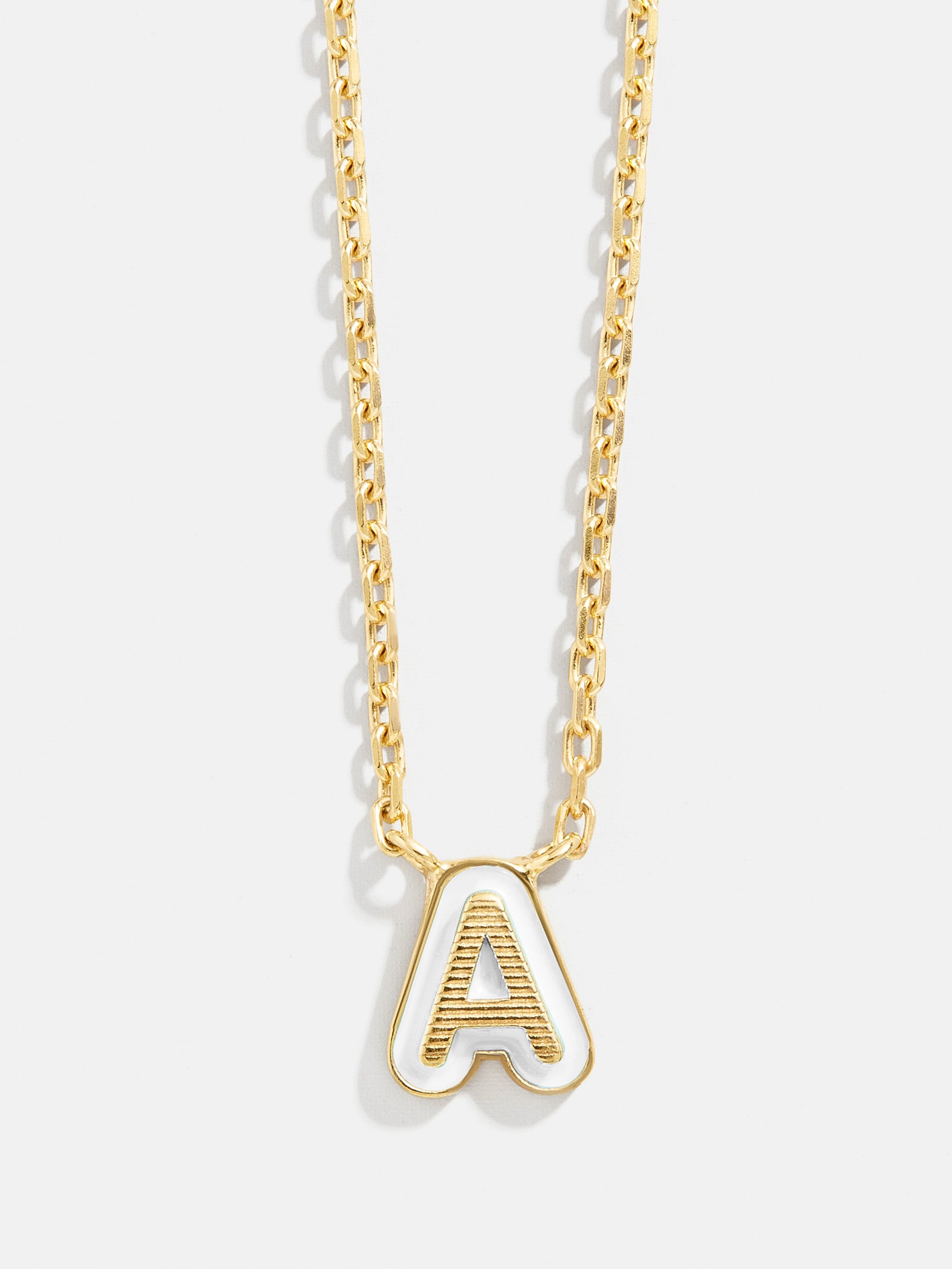 18K Gold Enamel Initial Necklace