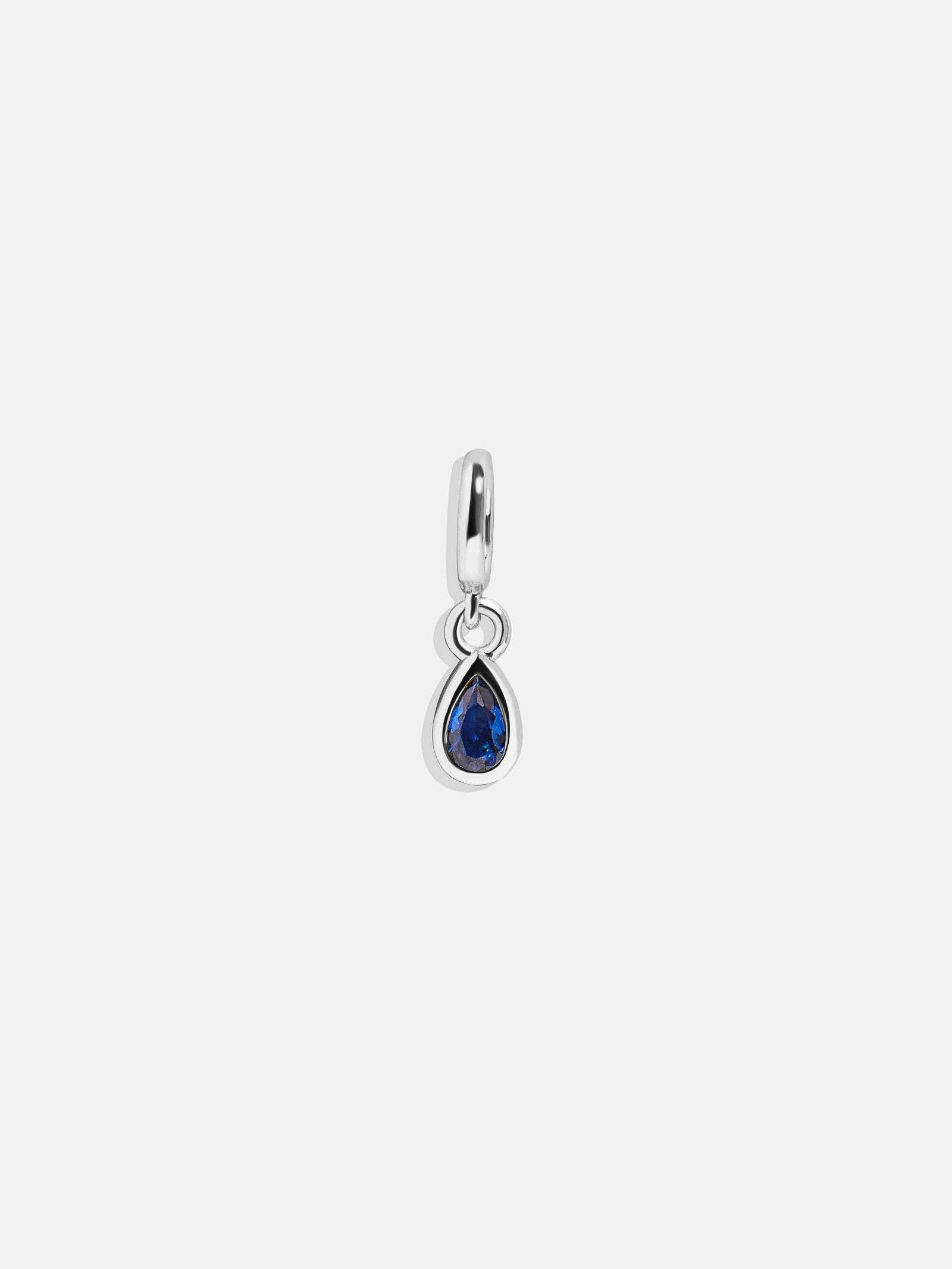 Silver Birthstone Cluster Charm - Sapphire