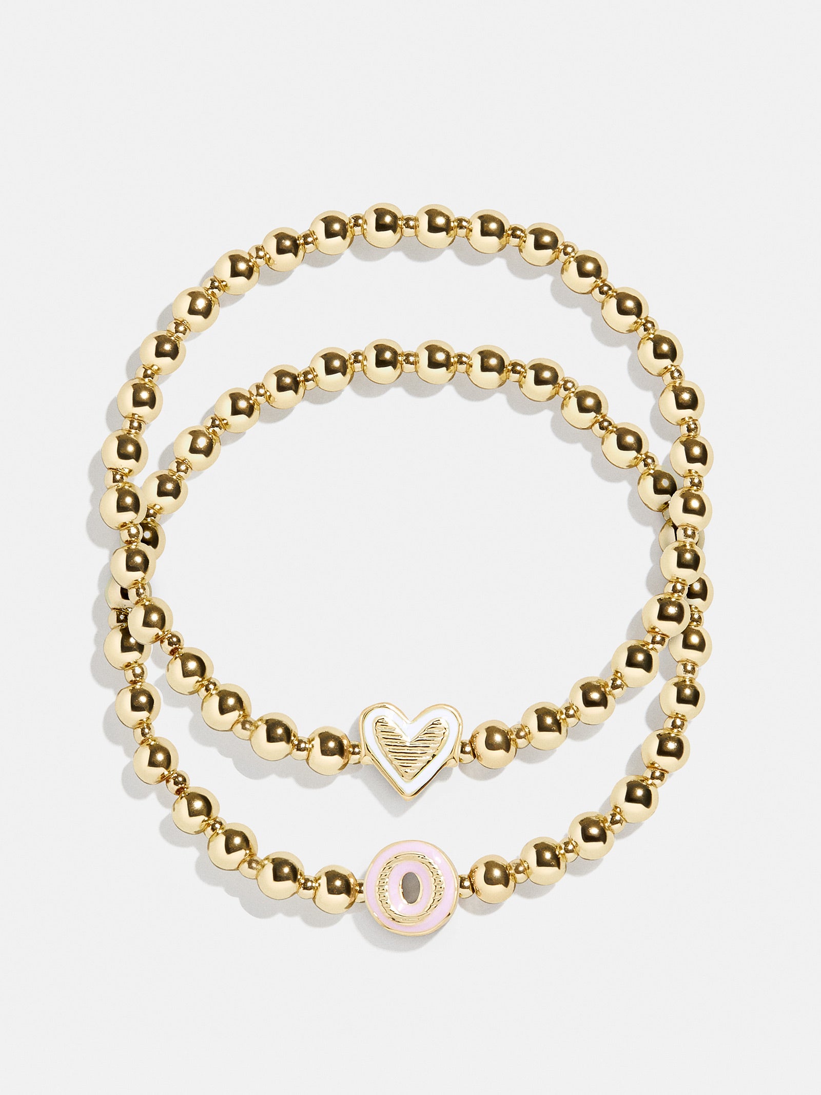 Initial & Heart Kids' Pisa Bracelet Set - Gold