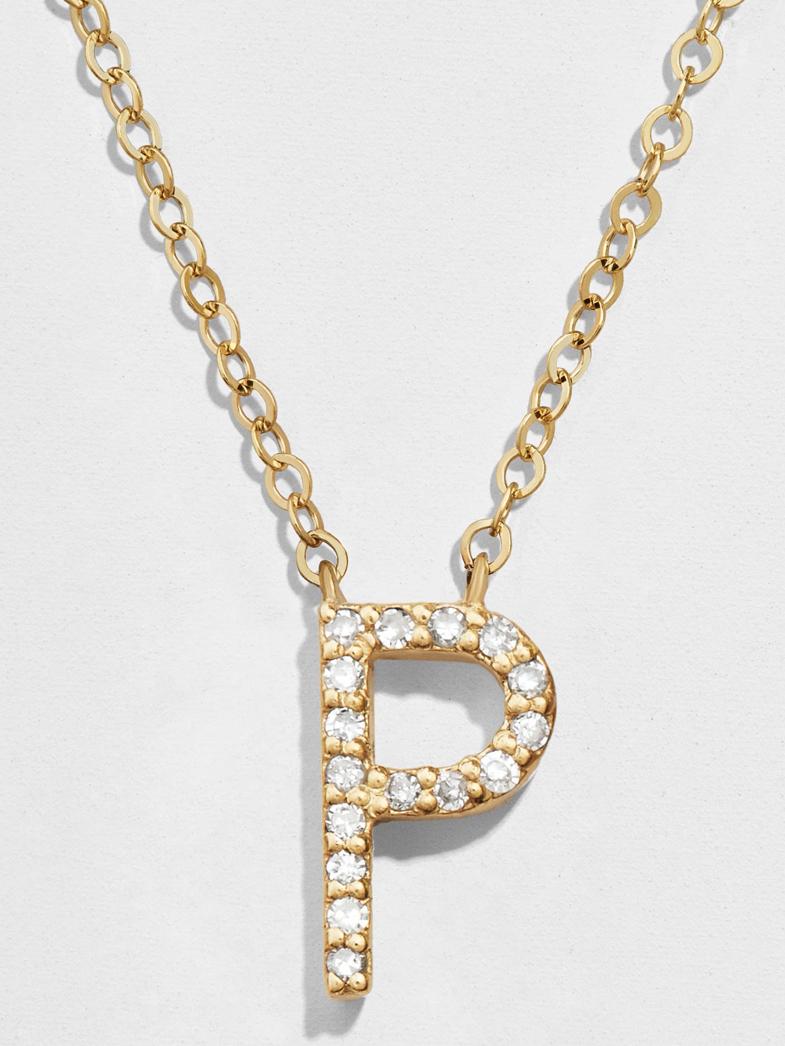 14K Gold Diamond Initial Necklace