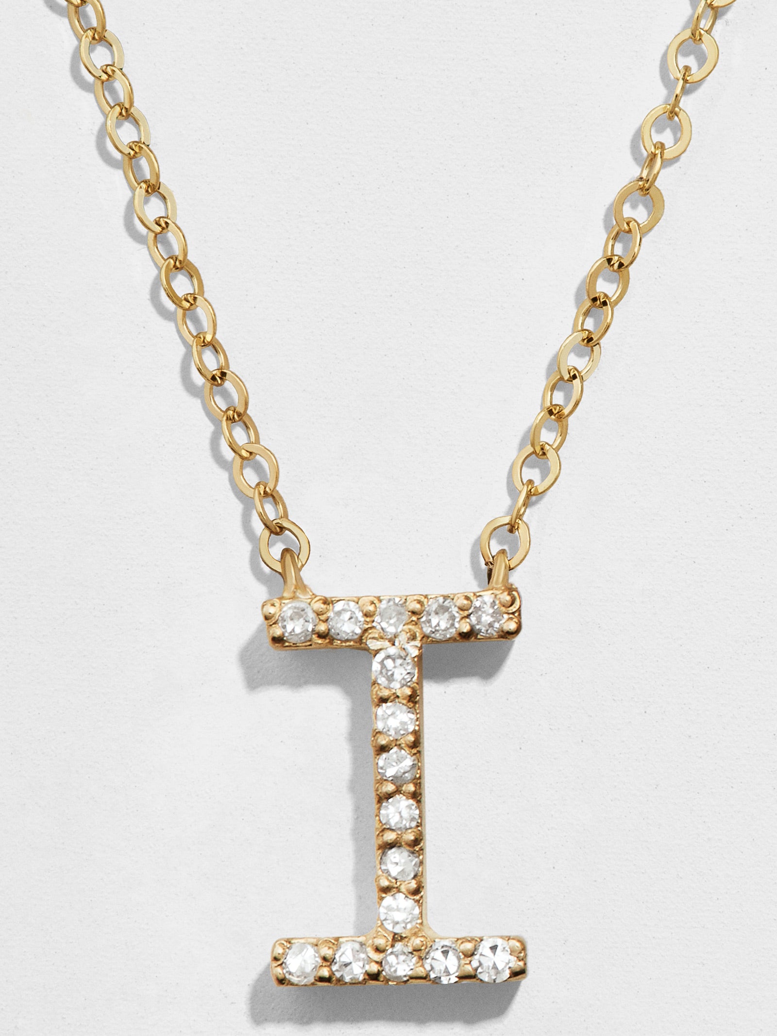 14K Gold Diamond Initial Necklace