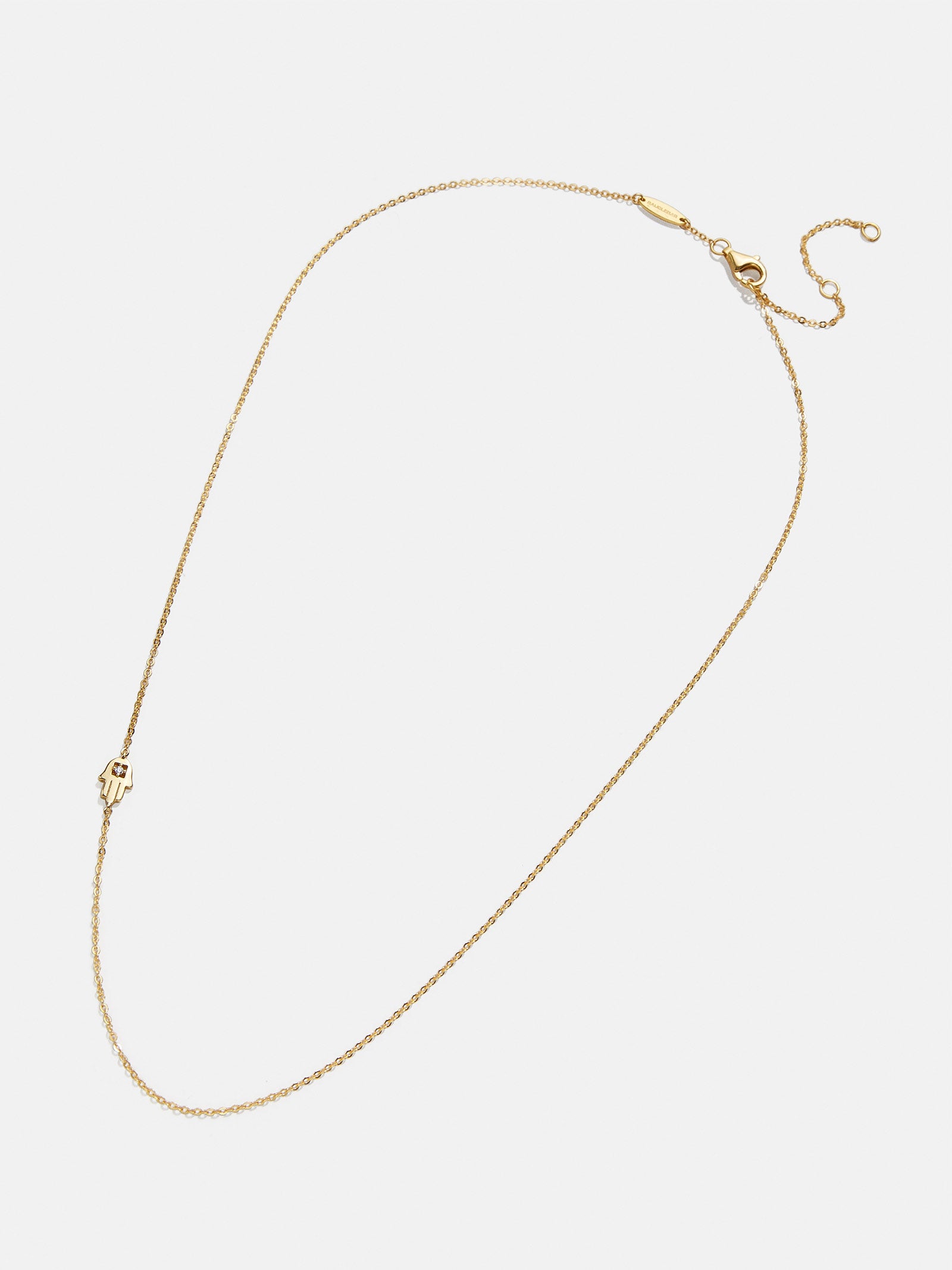 18K Gold Asymmetrical Hamsa Necklace - Hamsa