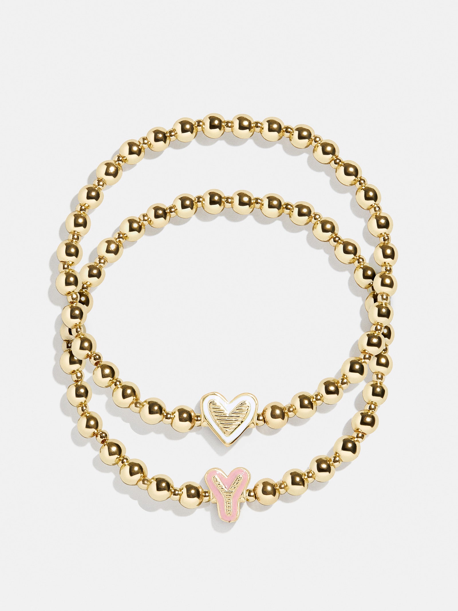 Initial & Heart Kids' Pisa Bracelet Set - Gold