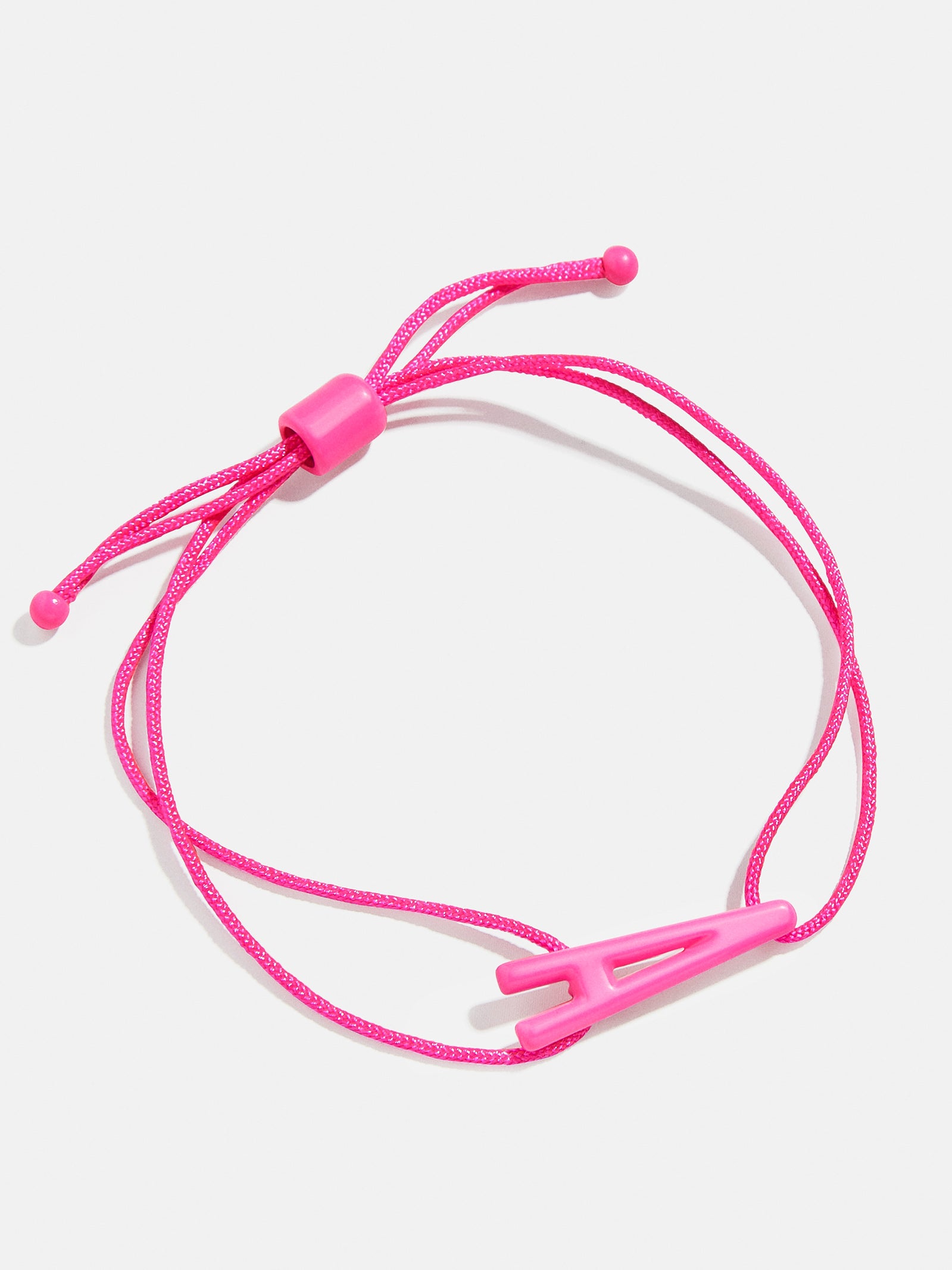 East West Initial Cord Bracelet - Hot Pink