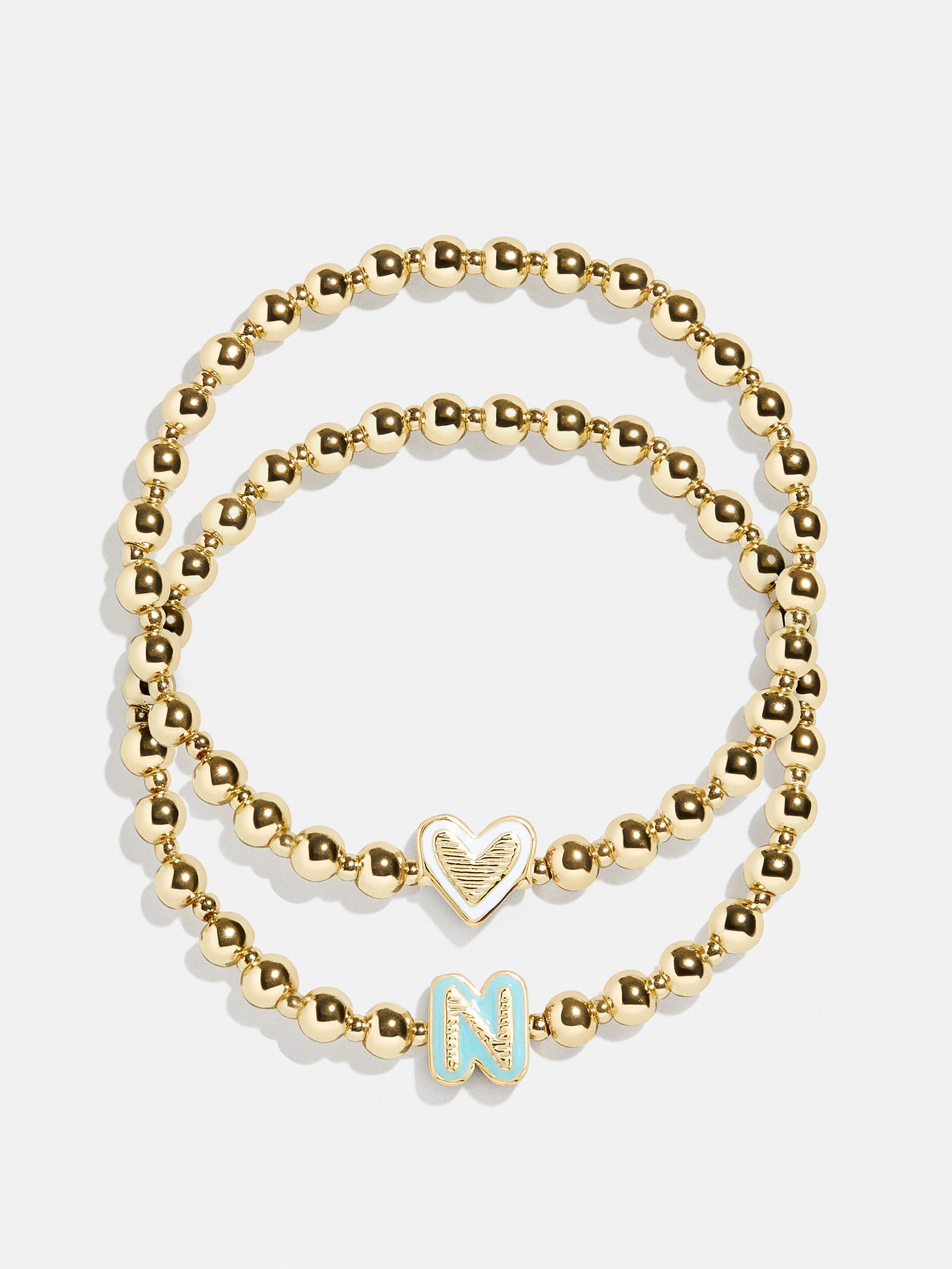 Initial & Heart Kids' Pisa Bracelet Set - Gold