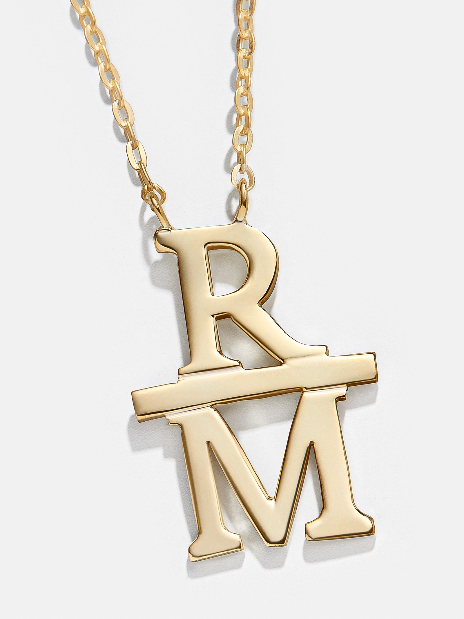 14K Gold Stacked Initial Custom Necklace - Gold