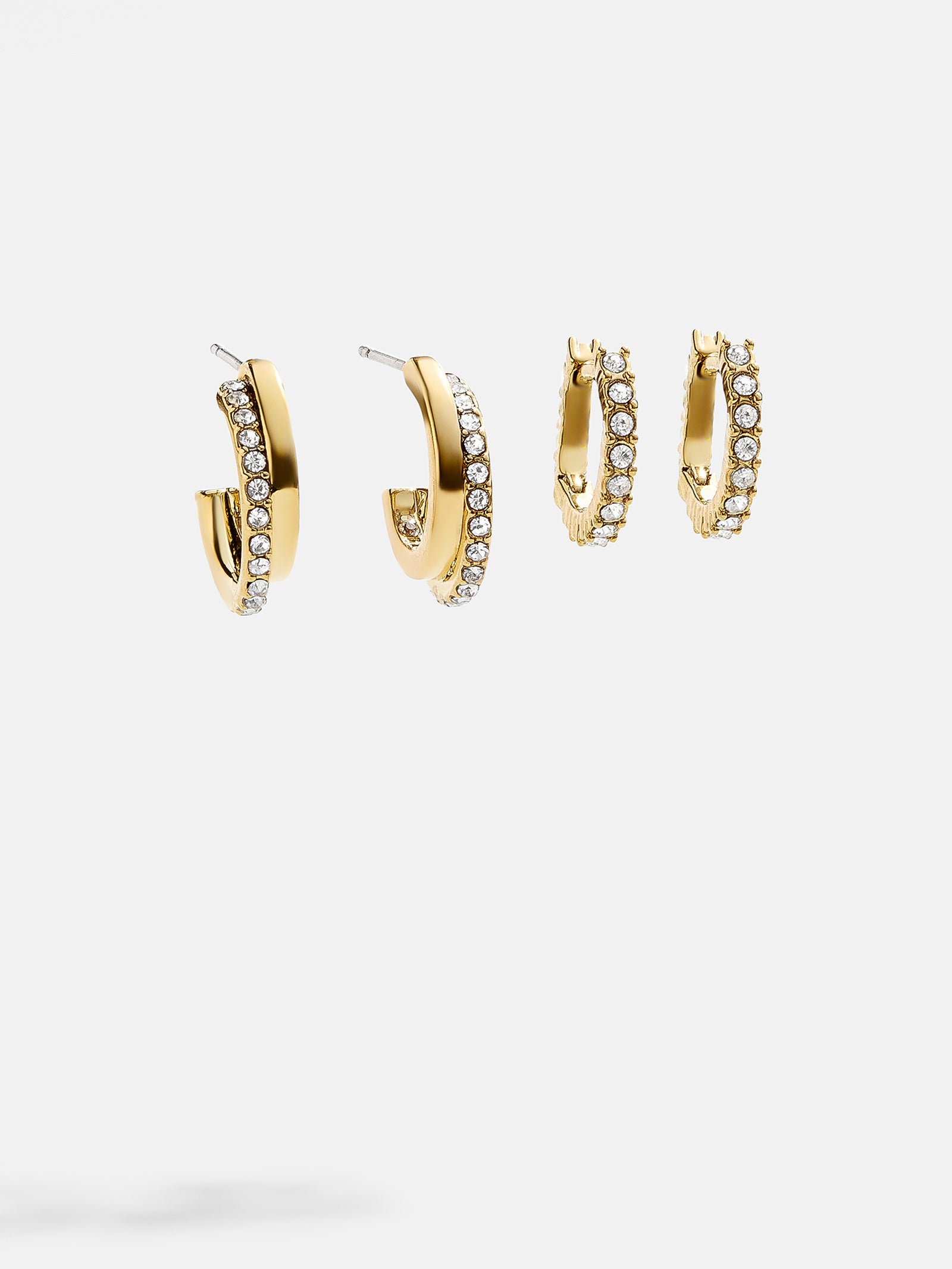 Jennifer Waterproof Earring Set - Gold/Pavé