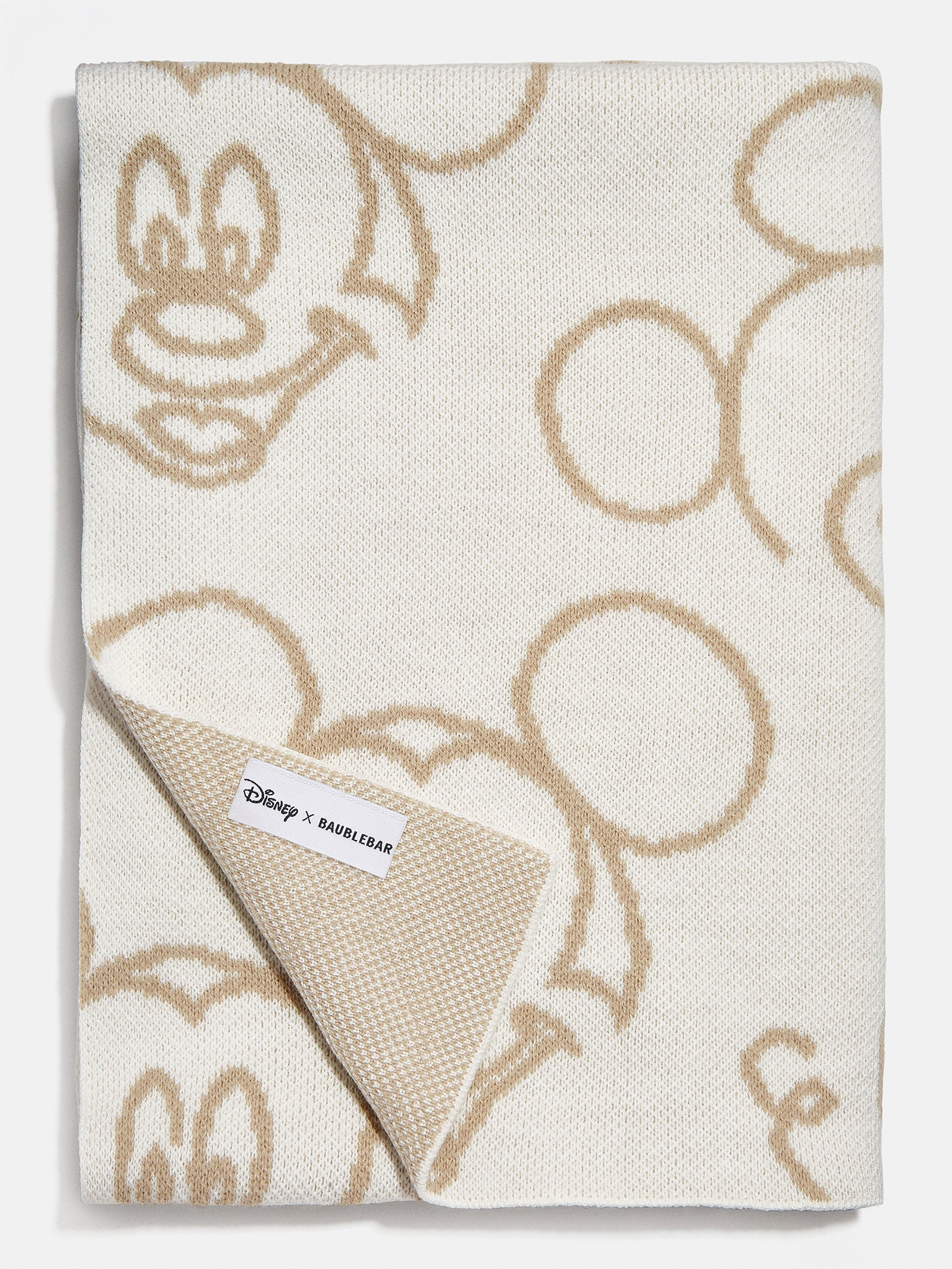 Mickey Mouse Disney Outline Custom Blanket - Natural / Beige