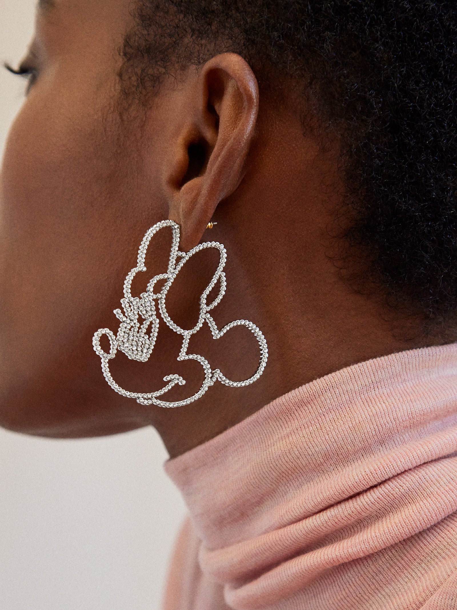 Disney Minnie Mouse Silver Outline Earrings - Minnie Mouse