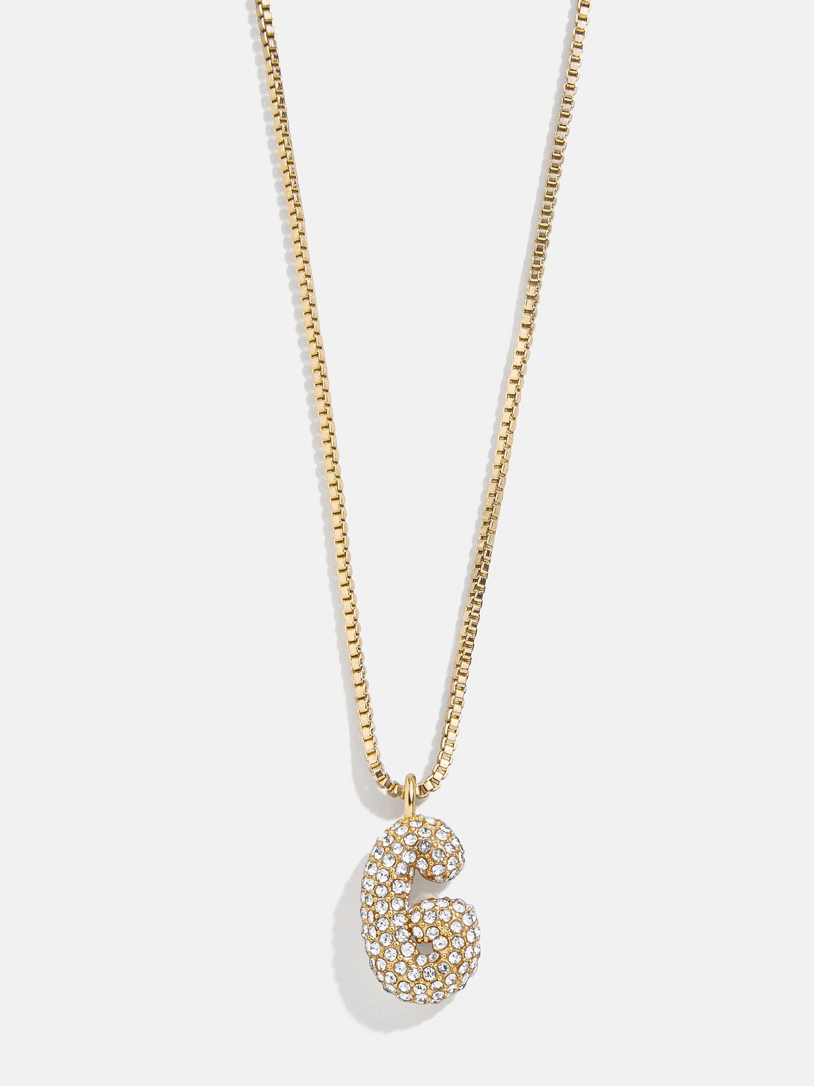 Gwen Mini Bubble Initial Necklace - Gold/Pavé