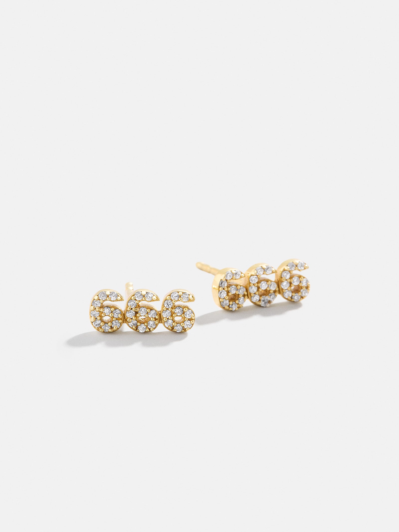 18K Gold Angel Number Earrings - Gold/Pavé