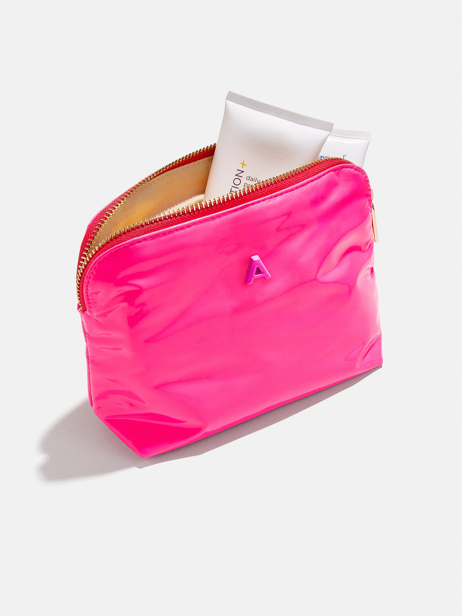 Initial Zipper Pouch - Hot Pink