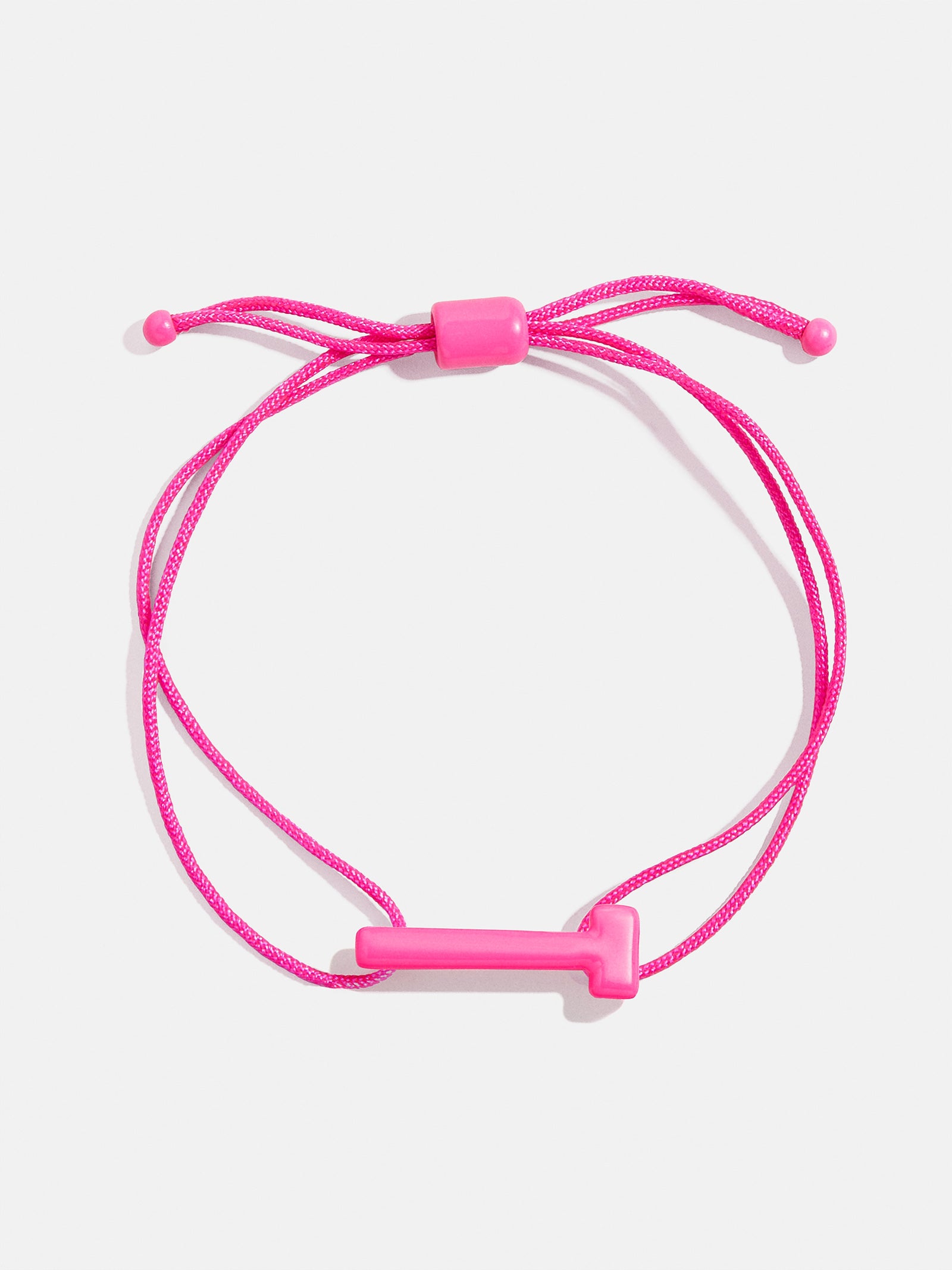 East West Initial Cord Bracelet - Hot Pink