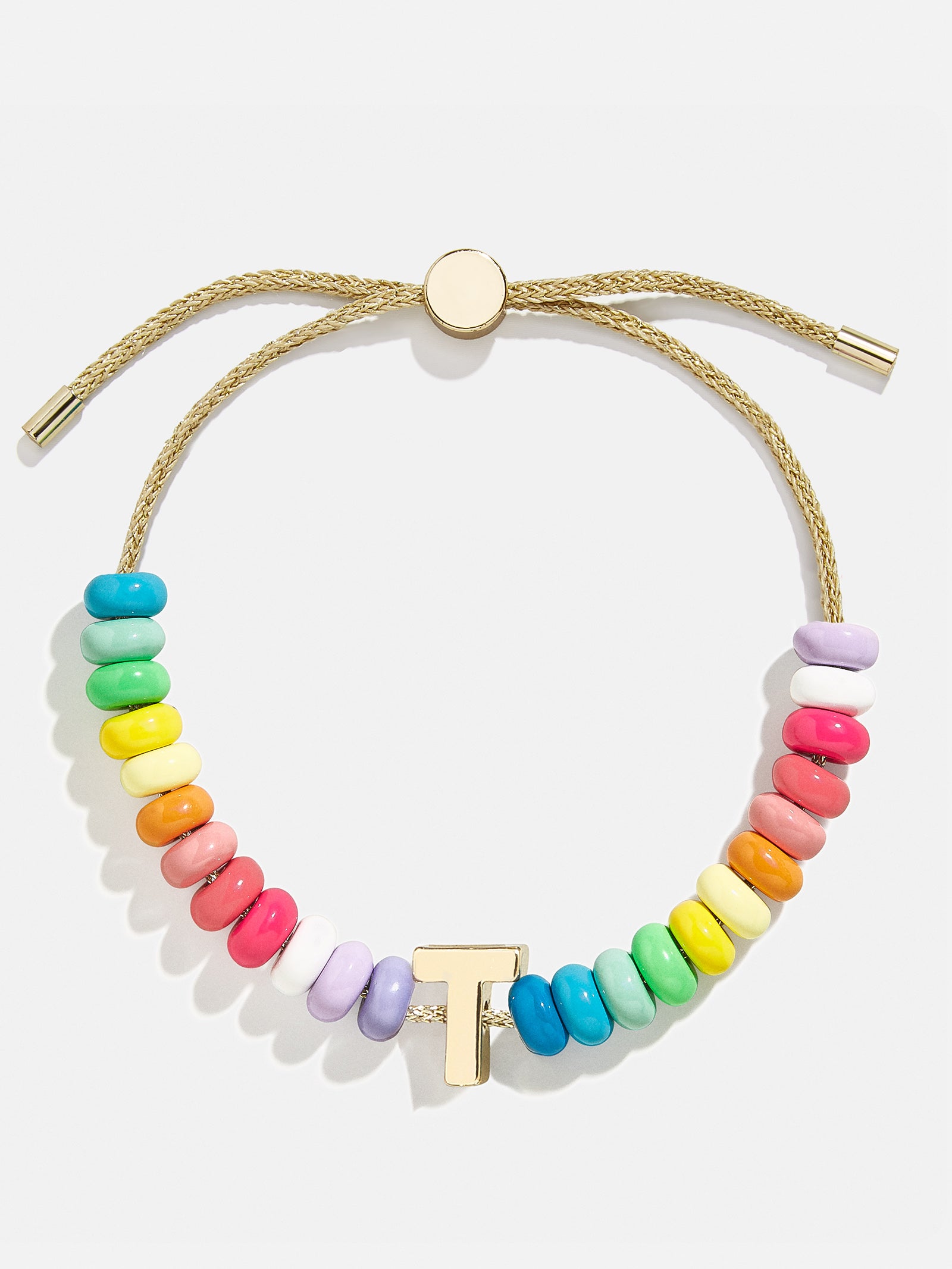 Initial Beaded Slider Bracelet - Multi