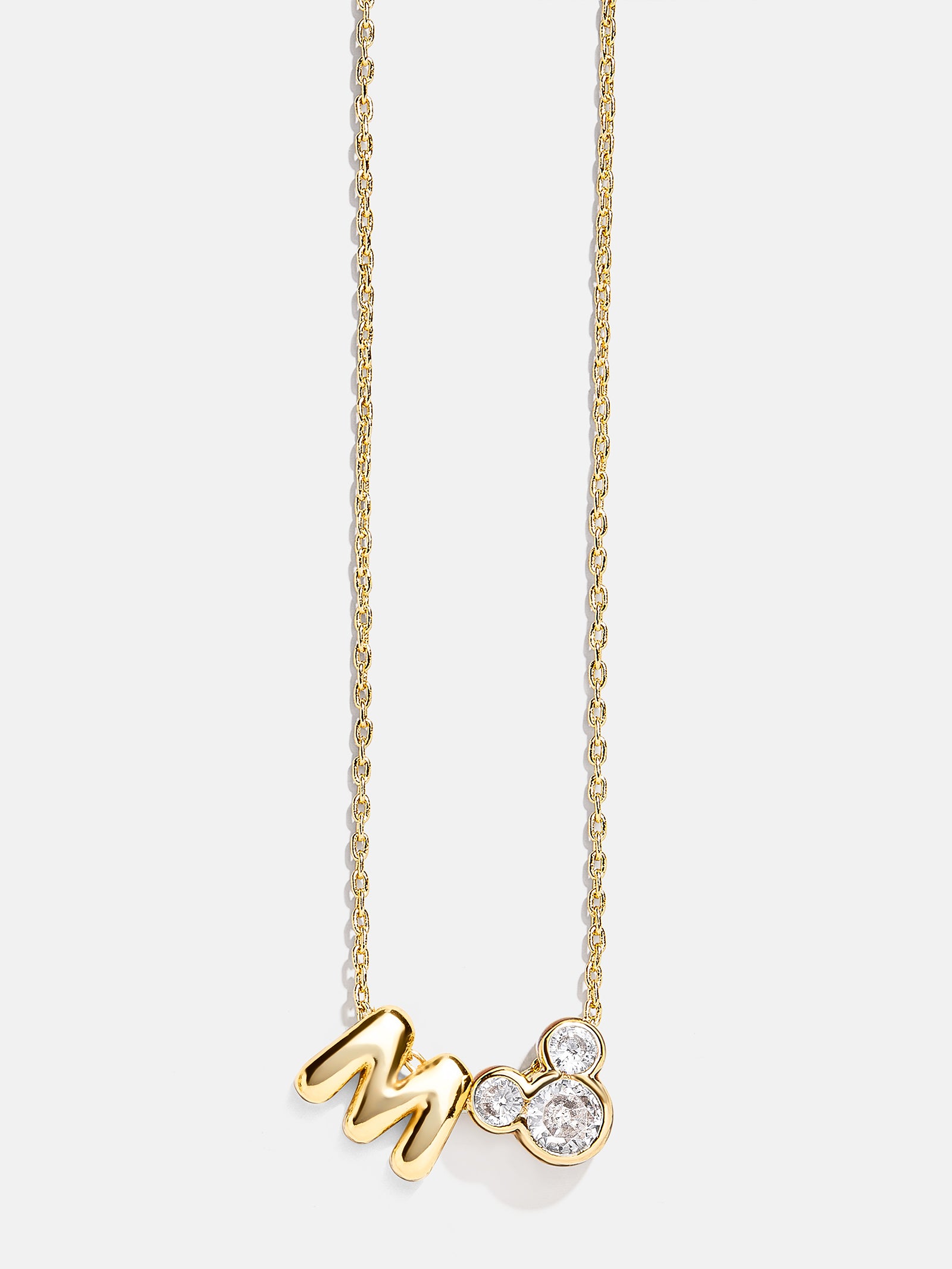 Disney Mickey Mouse Initial Necklace - Gold/Pavé