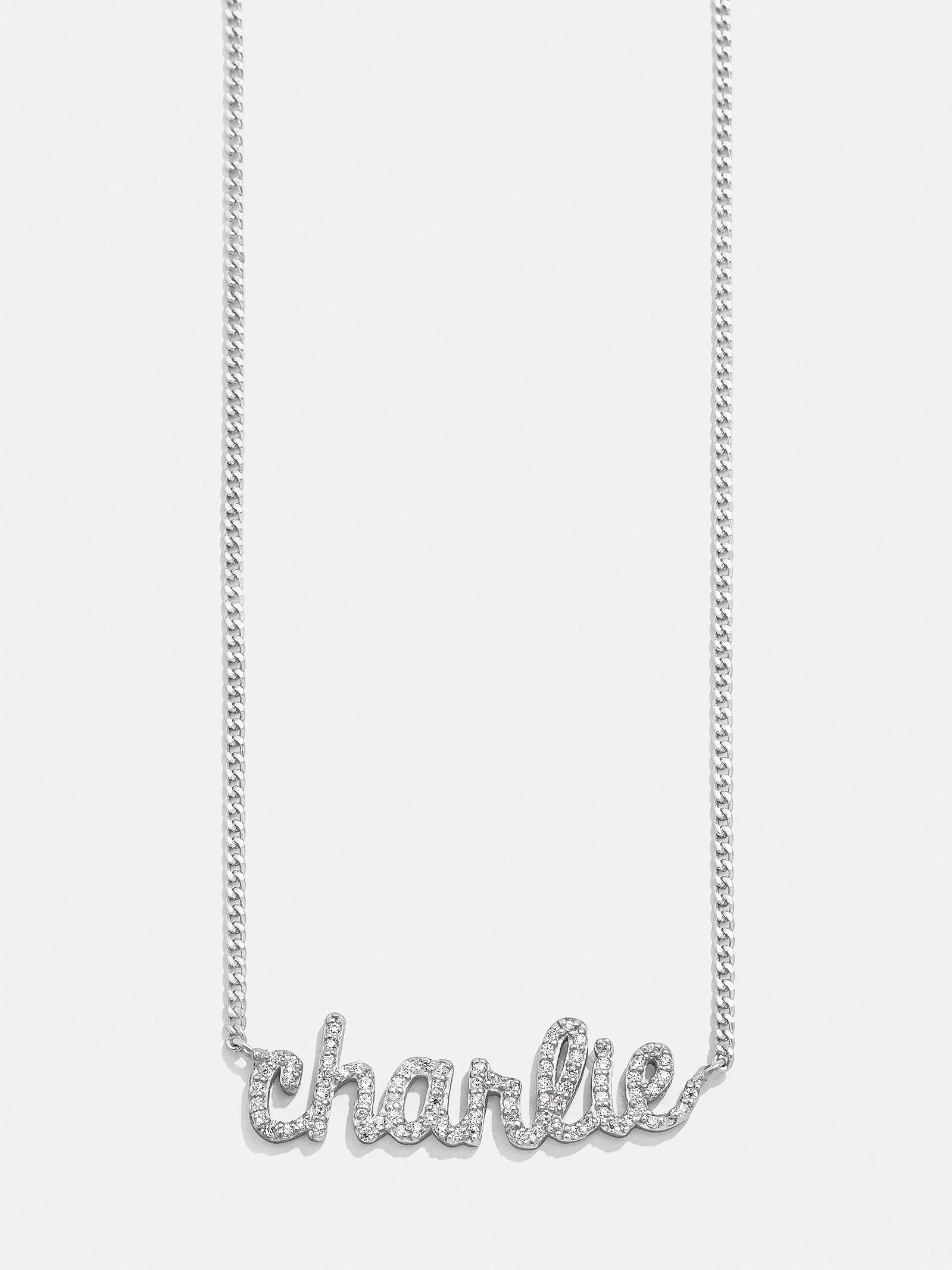 Pavé Custom Nameplate Necklace - Large