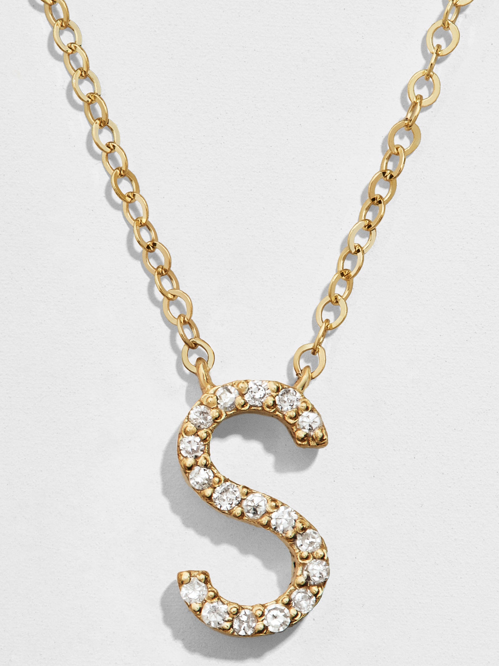 14K Gold Diamond Initial Necklace