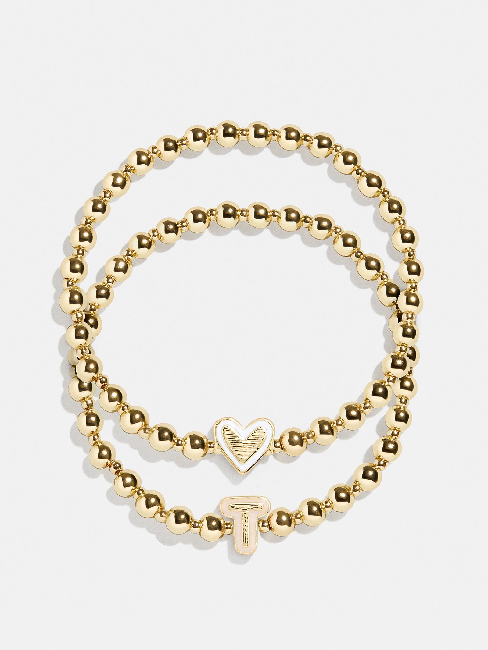 Initial & Heart Kids' Pisa Bracelet Set - Gold