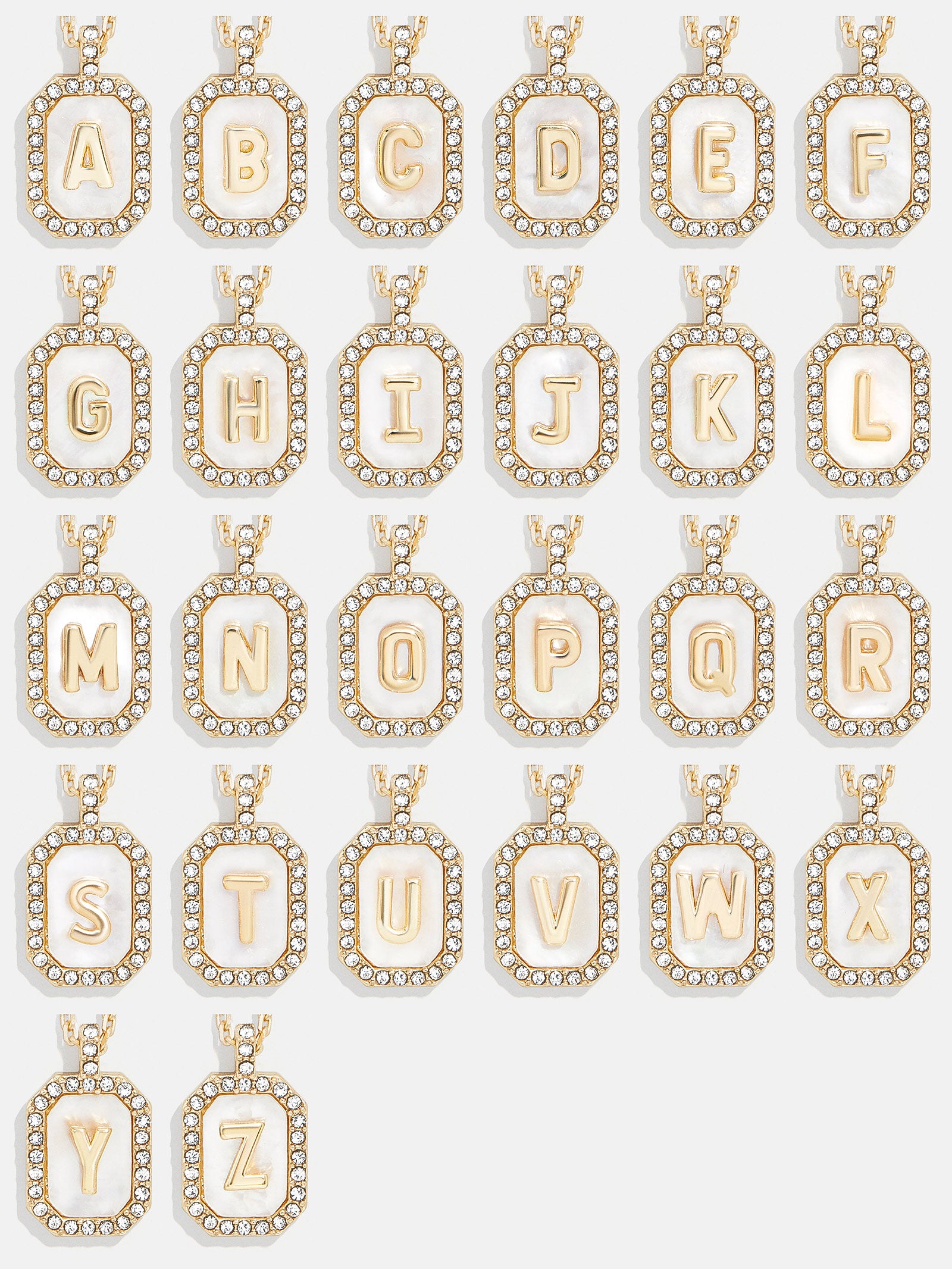 Gold & Mother of Pearl Initial Necklace - Mother Of Pearl