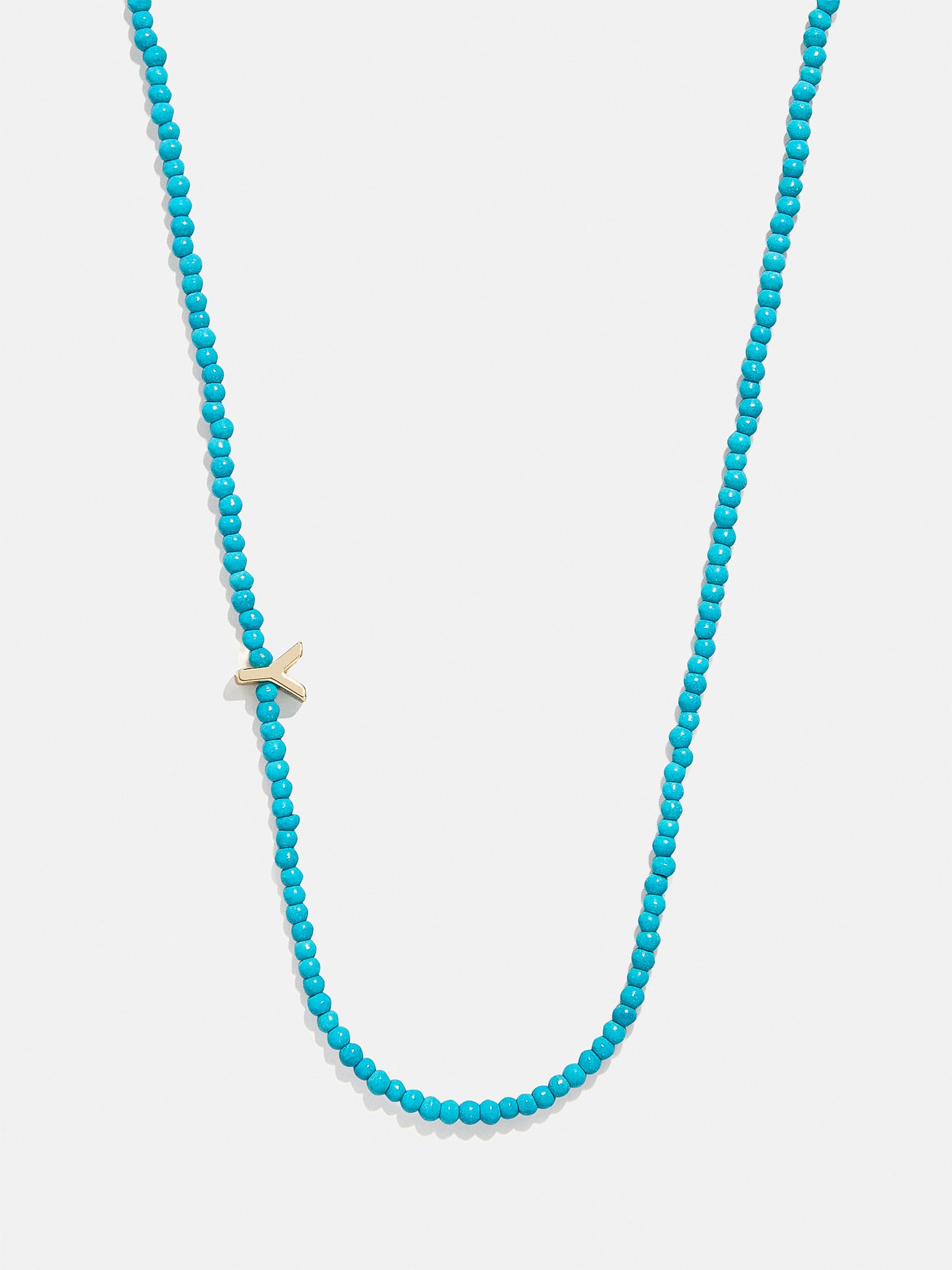 Turquoise Semi-Precious Initial Necklace - Turquoise