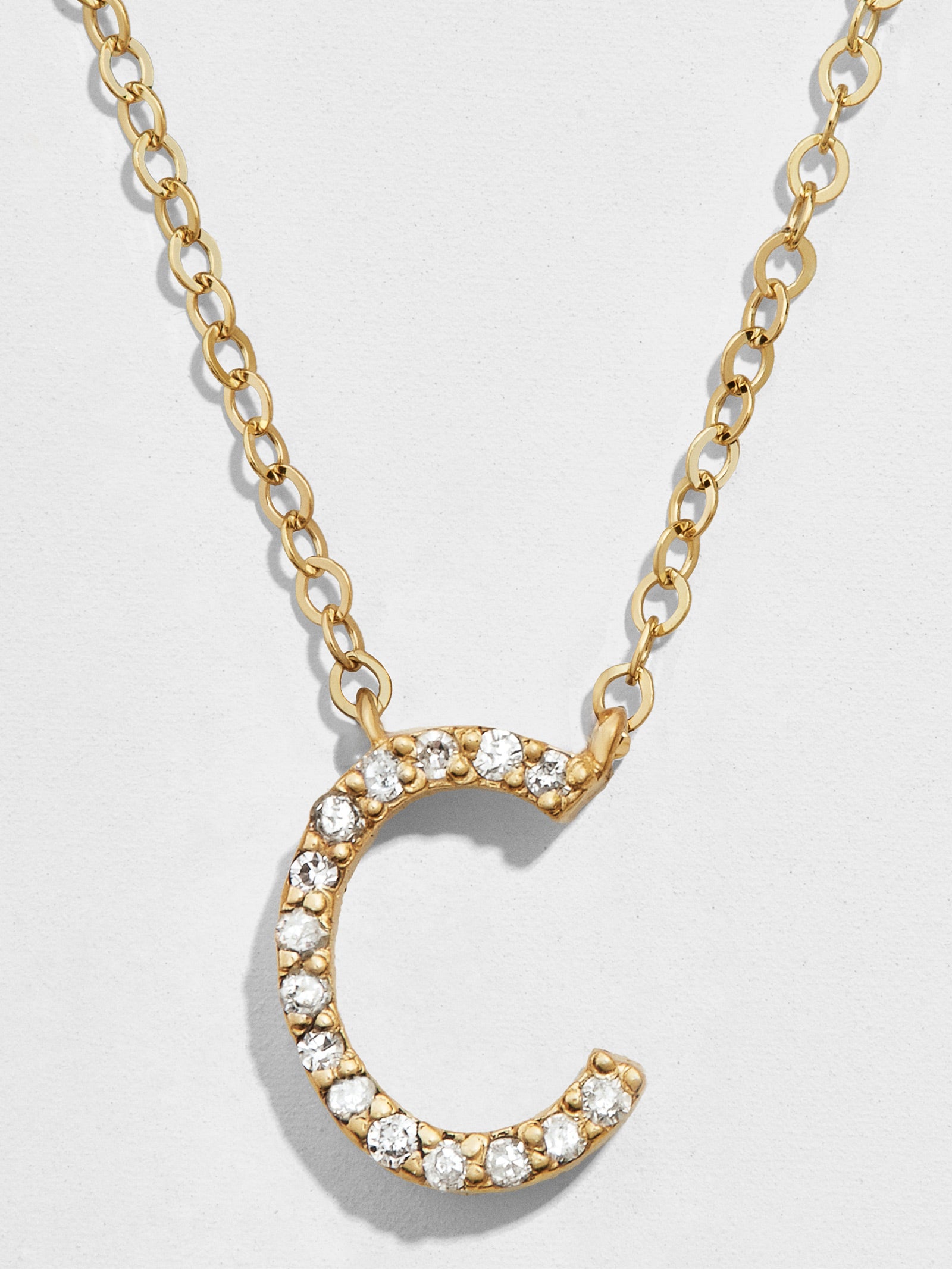 14K Gold Diamond Initial Necklace