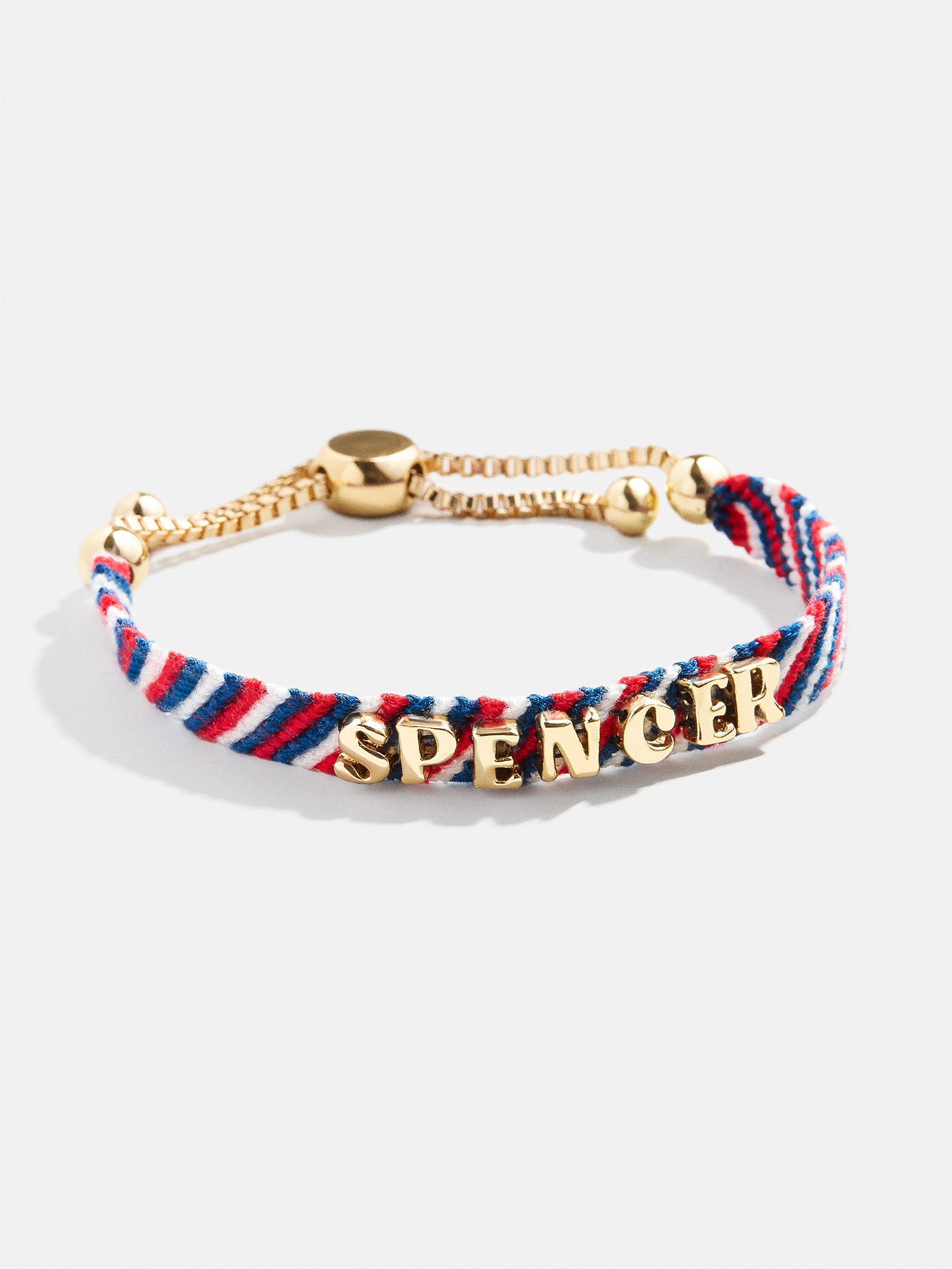 Kids' Custom Woven Friendship Bracelet - Red/Blue Stripe