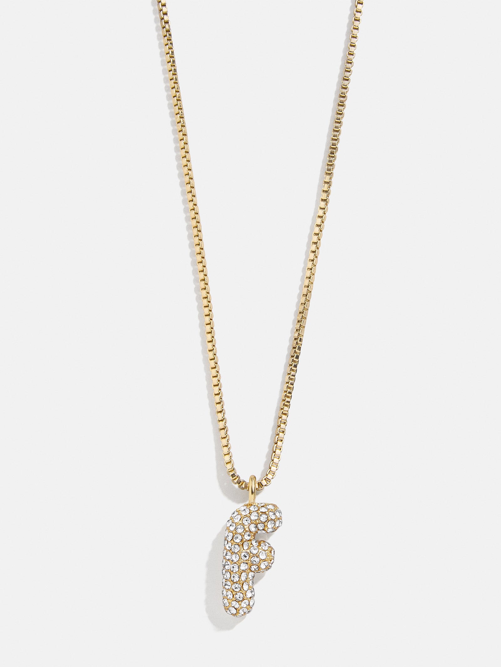 Gwen Mini Bubble Initial Necklace - Gold/Pavé