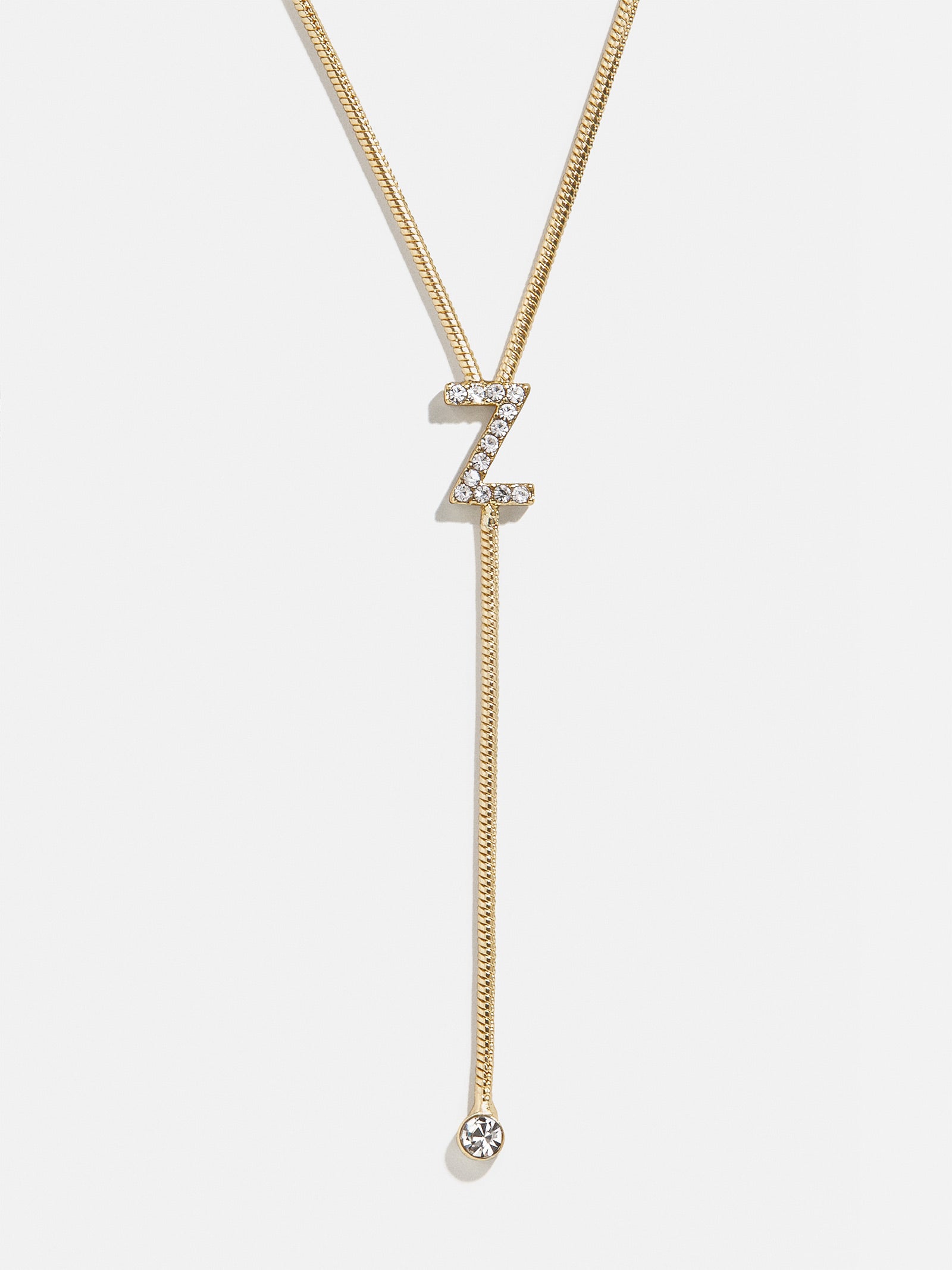 Pavé Initial Y-Chain Necklace - Gold/Pavé