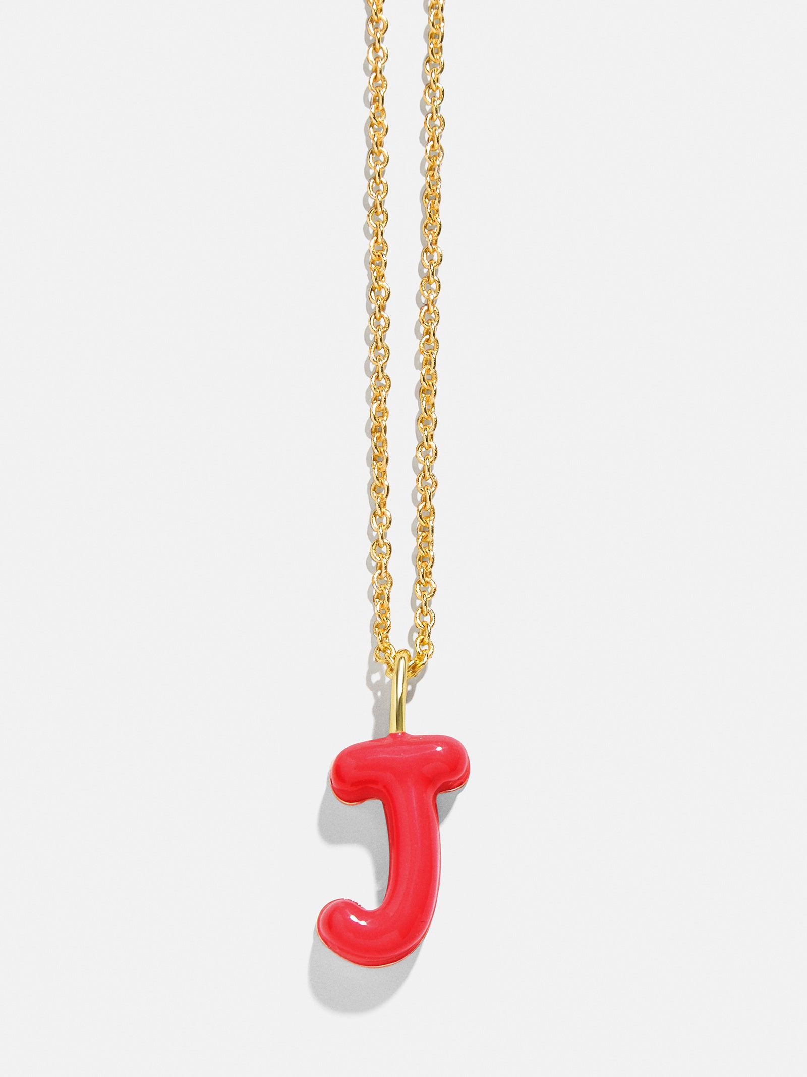 Mini Bubble Initial Necklace -  Red