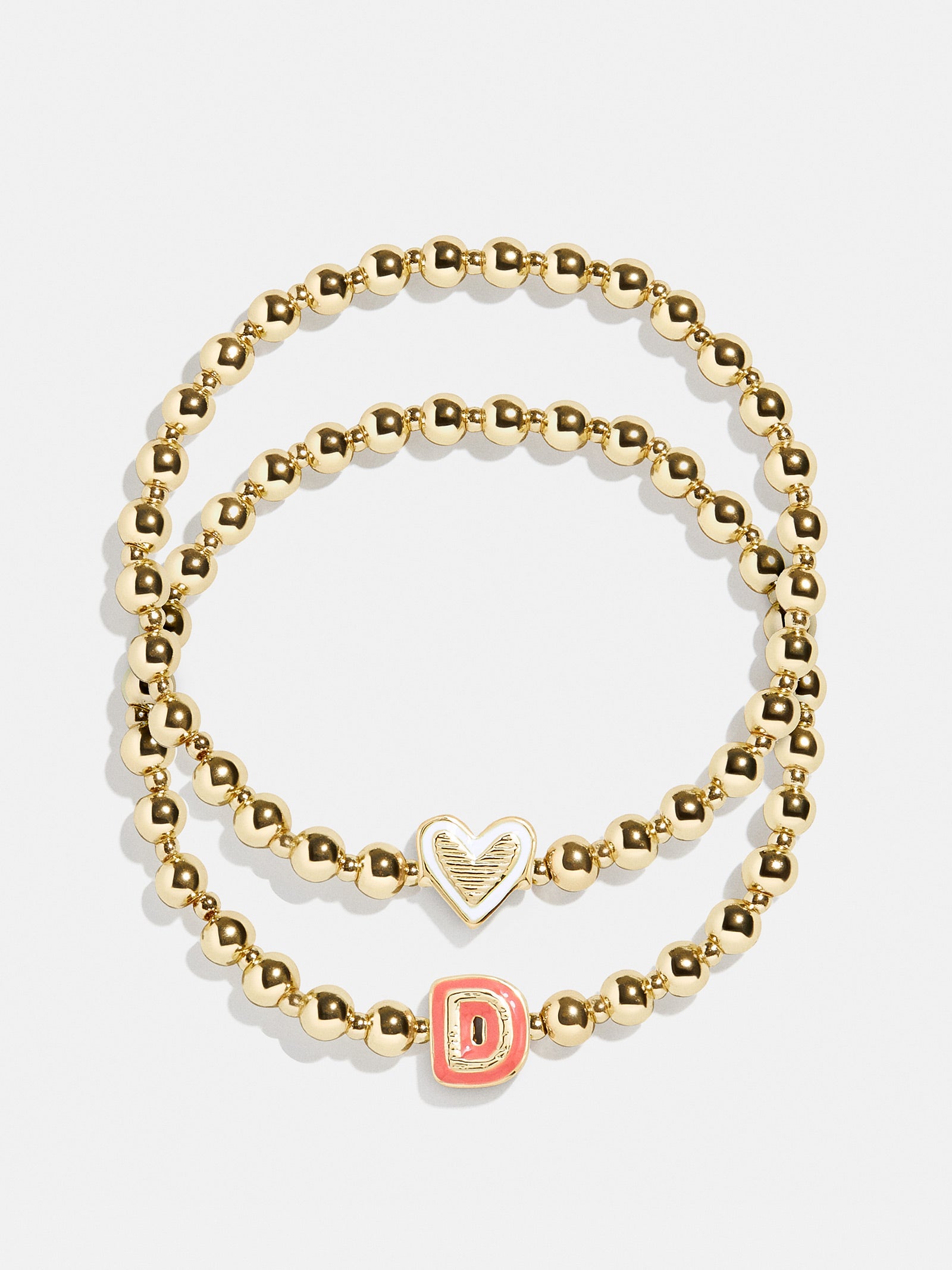 Initial & Heart Kids' Pisa Bracelet Set - Gold