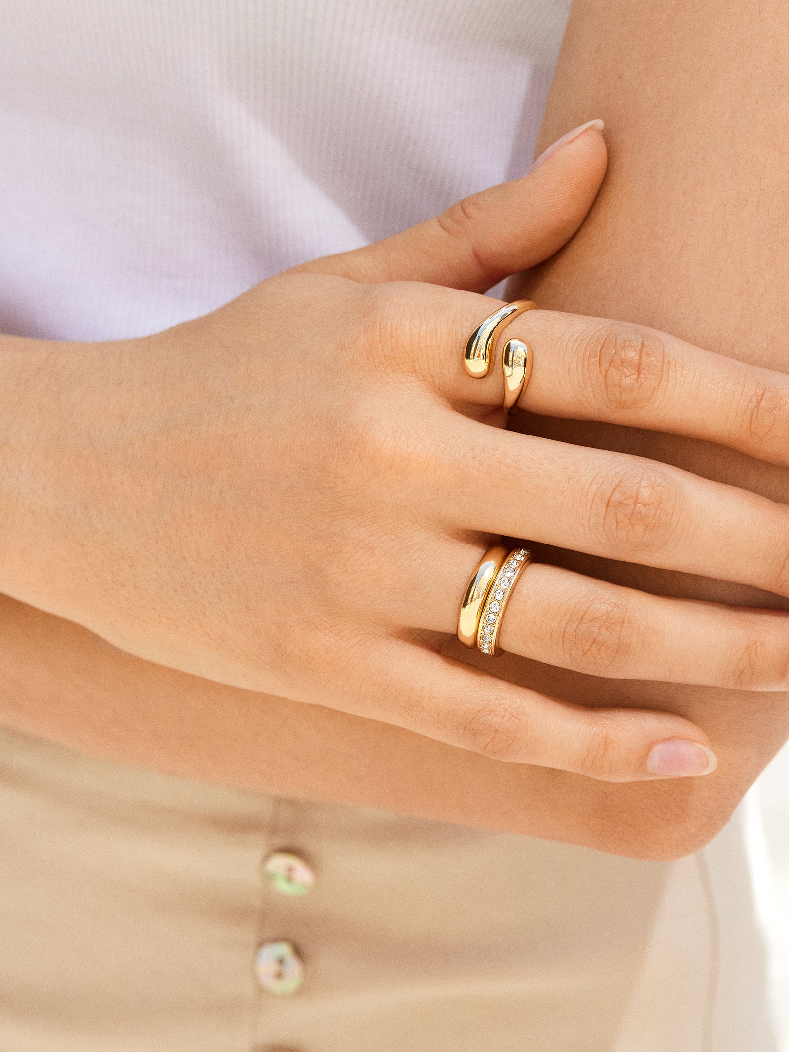 Darcy Ring Set - Gold/Pavé