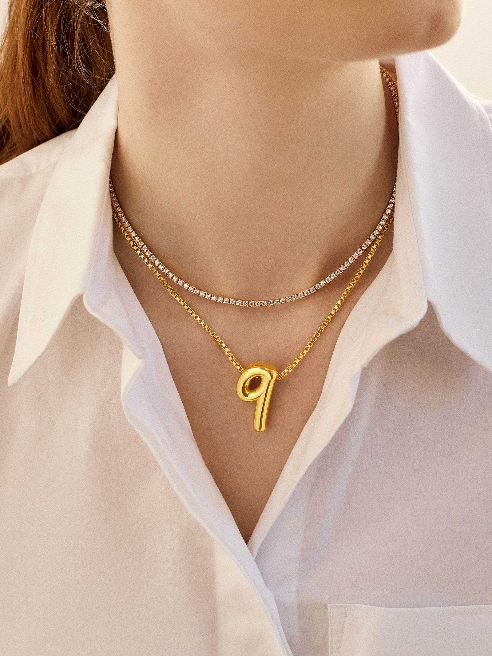 Lucky Number Bubble Necklace - Gold