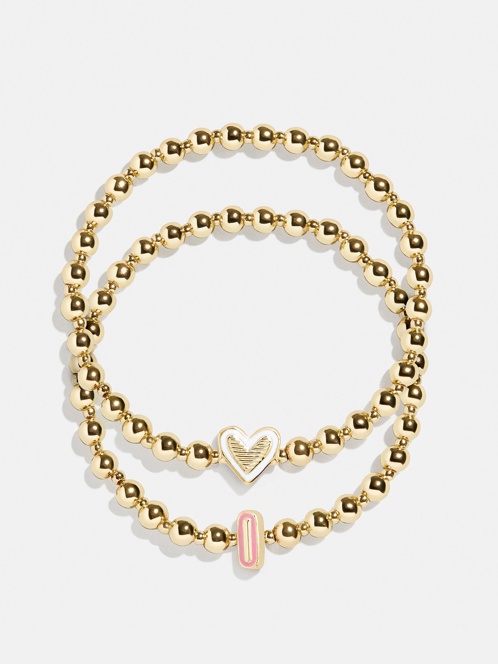 Initial & Heart Kids' Pisa Bracelet Set - Gold