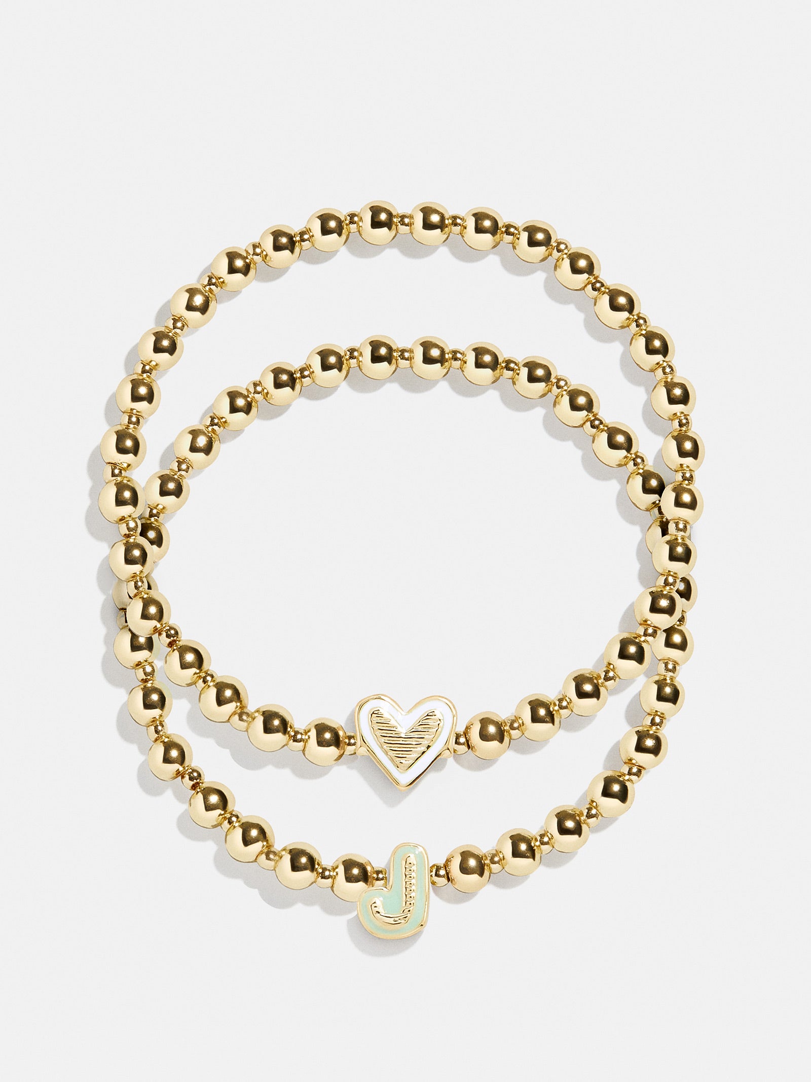 Initial & Heart Kids' Pisa Bracelet Set - Gold