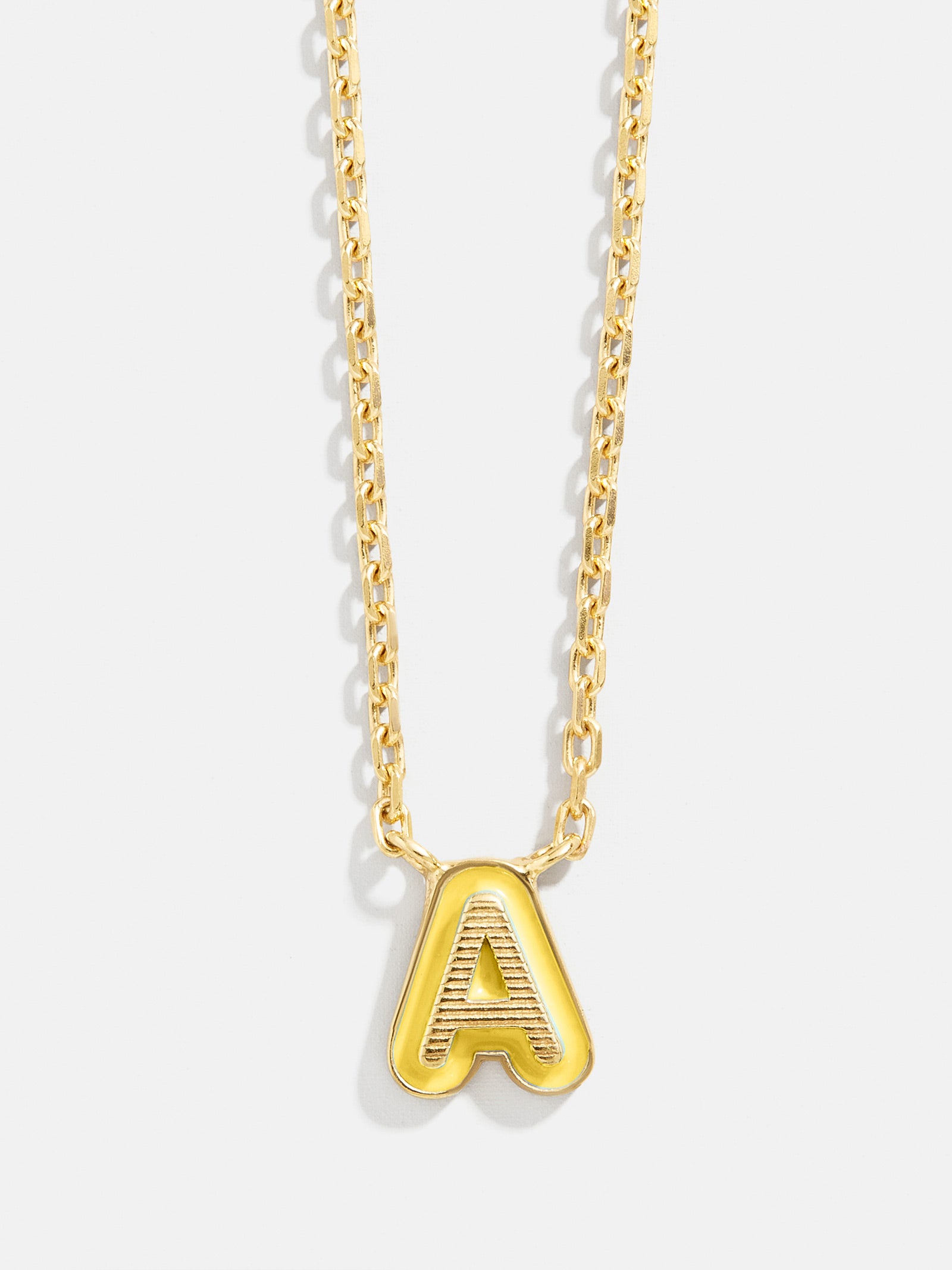 18K Gold Enamel Initial Necklace