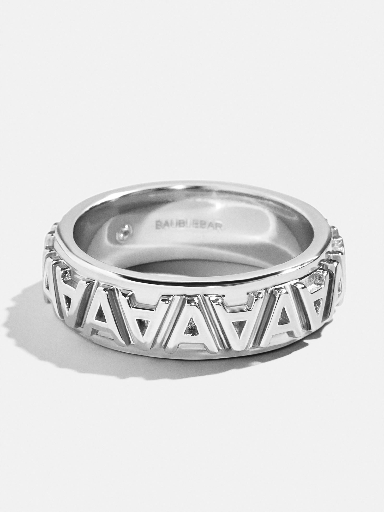 On Repeat Initial Ring - Silver