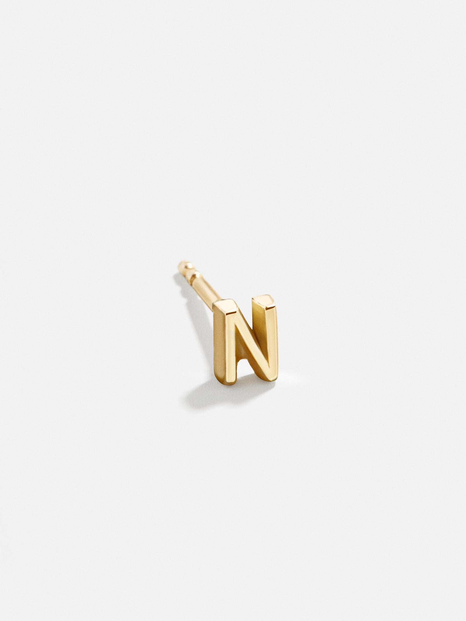 18K Gold Single Initial Earring - Gold