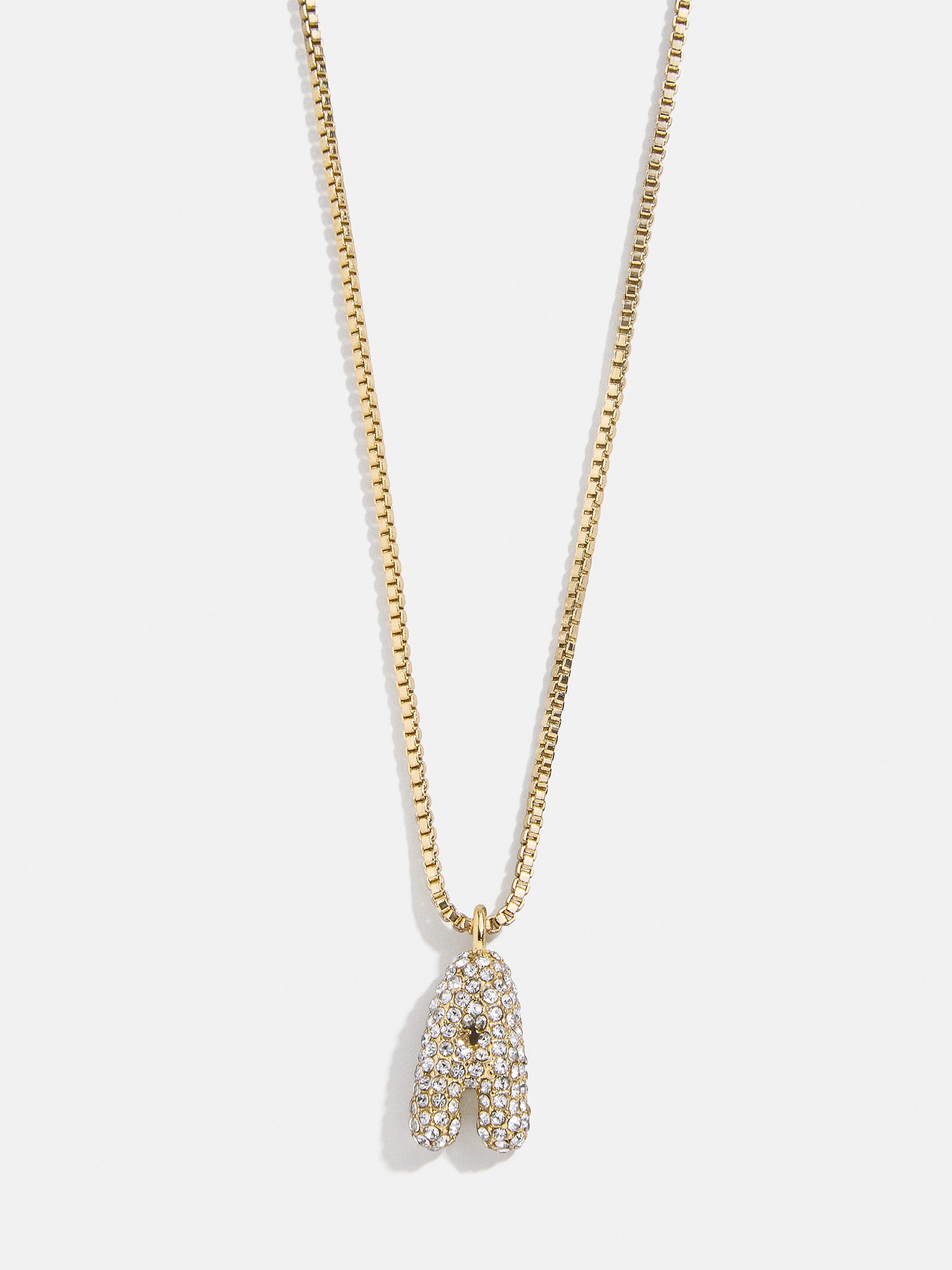 Gwen Mini Bubble Initial Necklace - Gold/Pavé