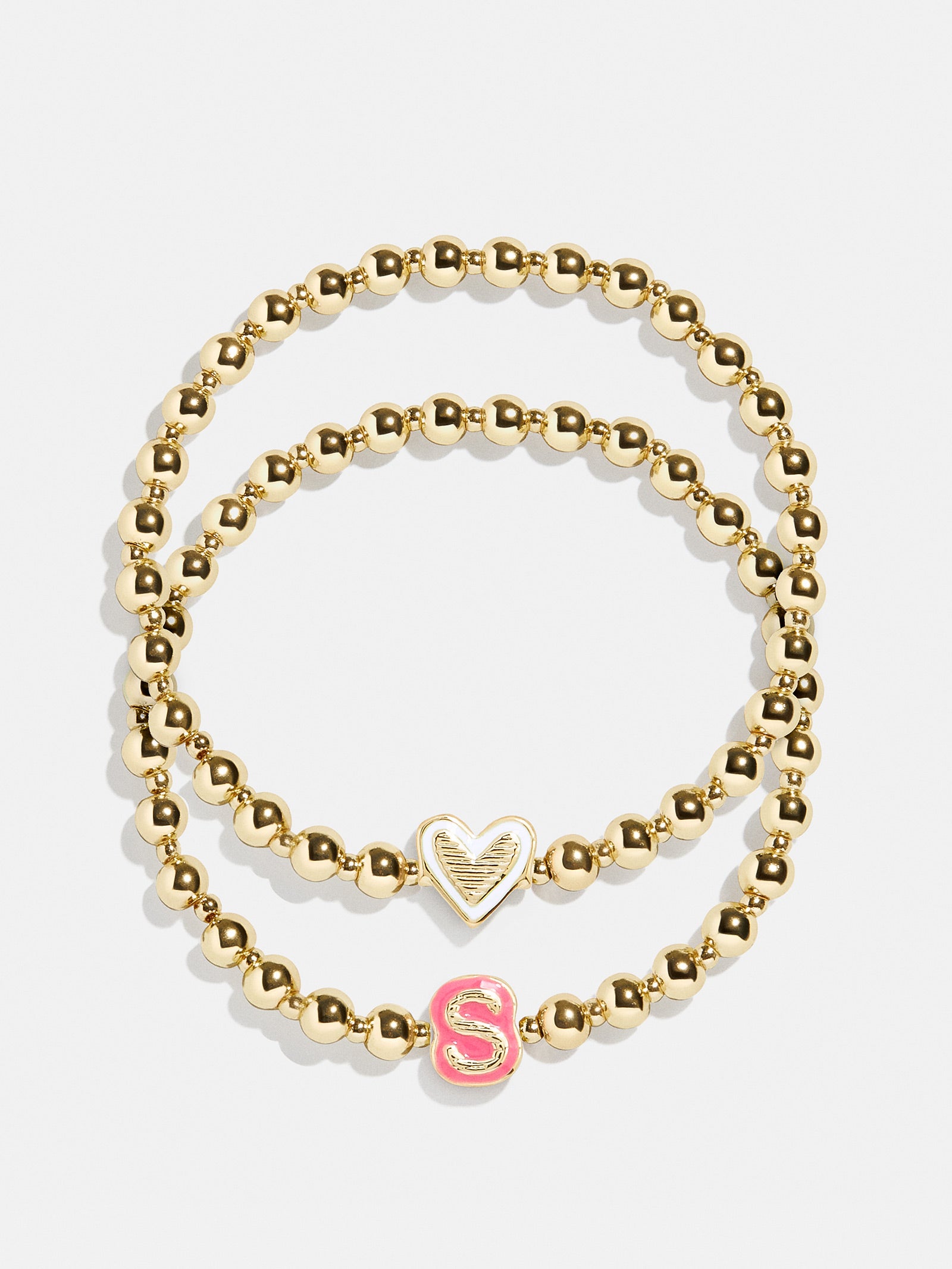 Initial & Heart Kids' Pisa Bracelet Set - Gold